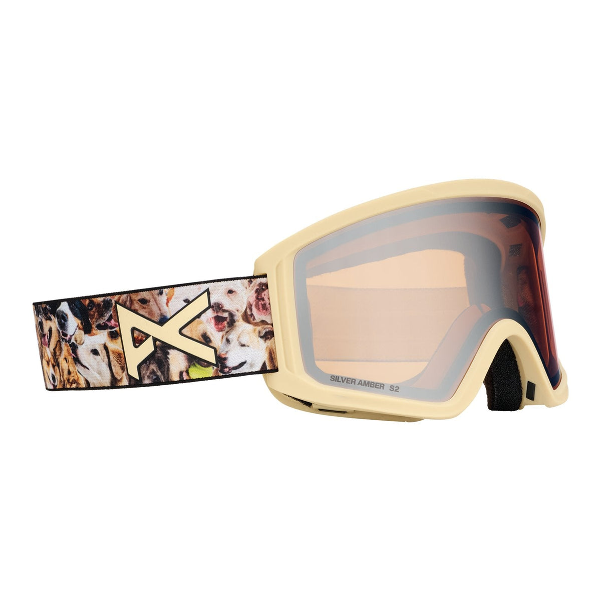 Tracker 2.0 Low Bridge Fit Goggles + Mfi Face Mask Shop Dogs - Silver Amber Lens (23% / S2) - Image 3