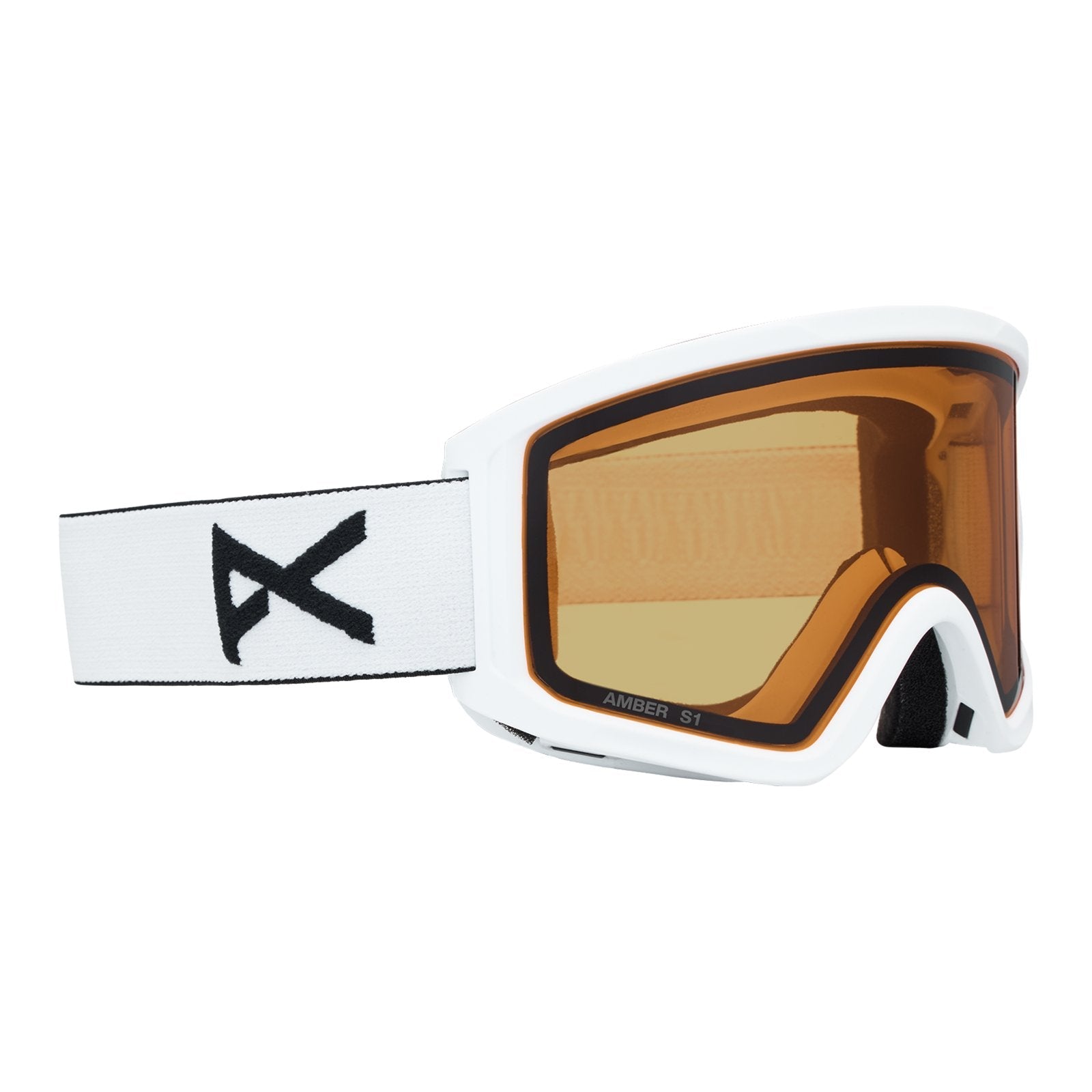 Tracker 2.0 Low Bridge Fit Goggles + Mfi Face Mask White - Amber Lens (55% / S1) - Image 3