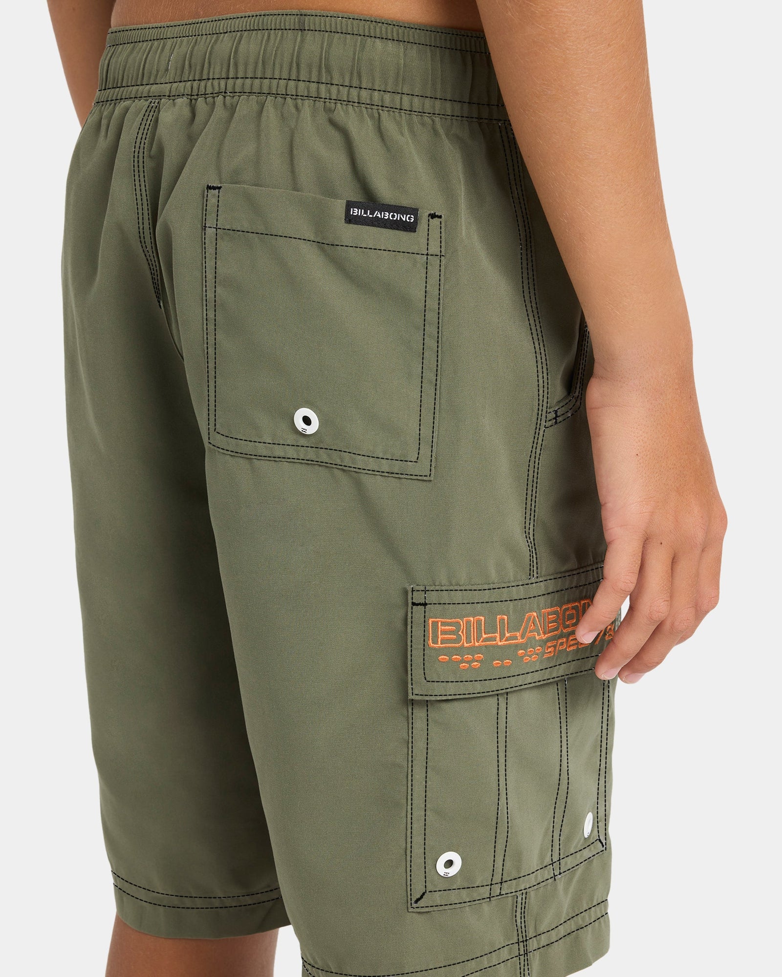 Kids Throw On Board Shorts Cypress Green - Image 4