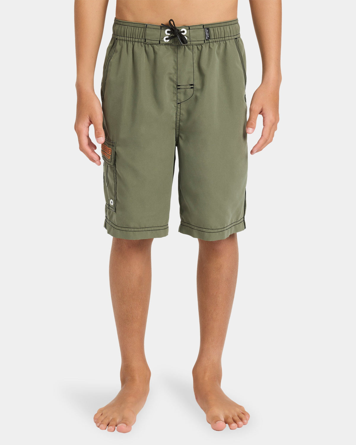 Kids Throw On Board Shorts Cypress Green - Image 1