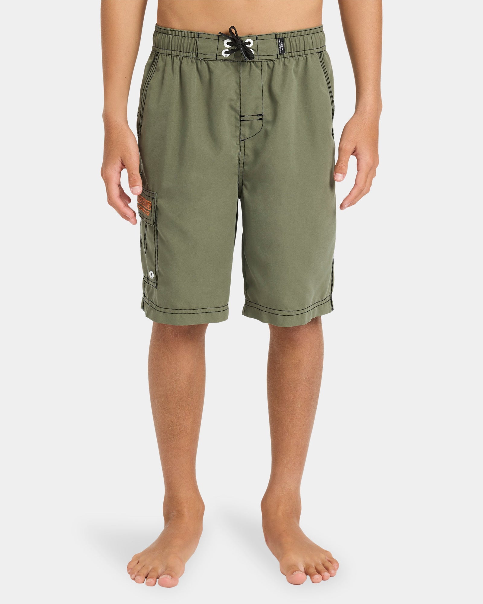 Kids Throw On Board Shorts Cypress Green - Image 1