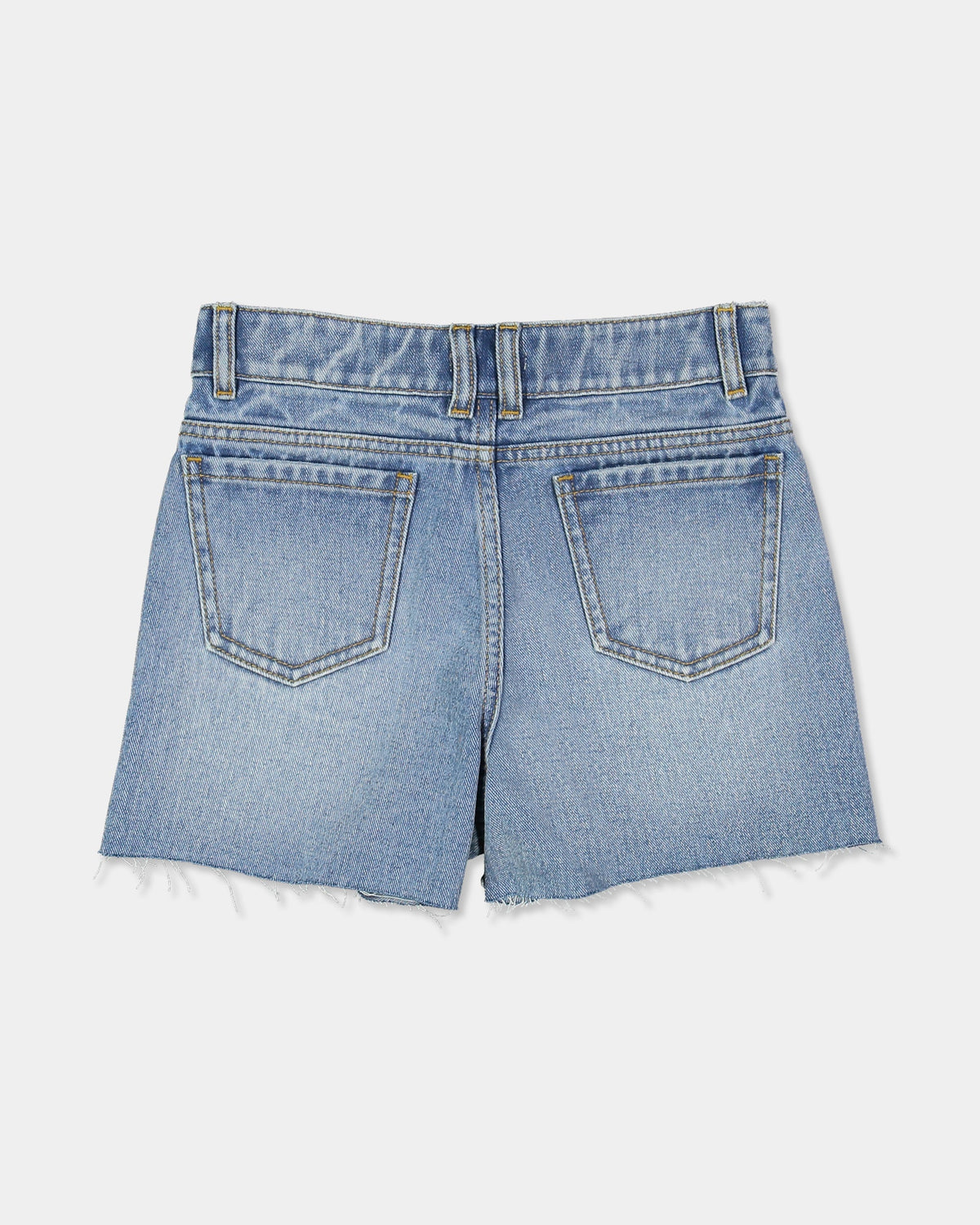 Kids Miley Denim Shorts Faded Indigo Fray - Image 2