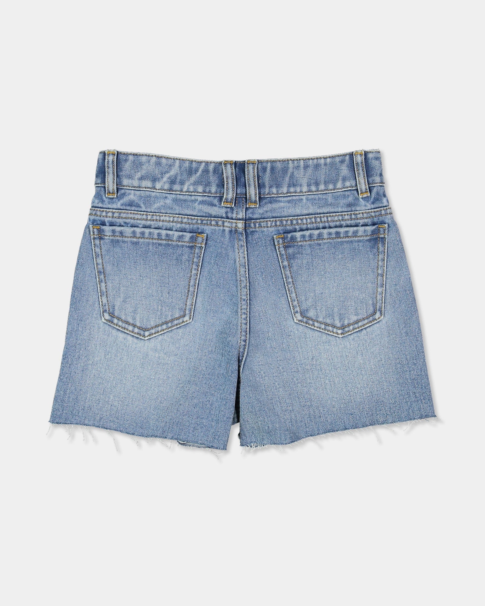 Kids Miley Denim Shorts Faded Indigo Fray - Image 2