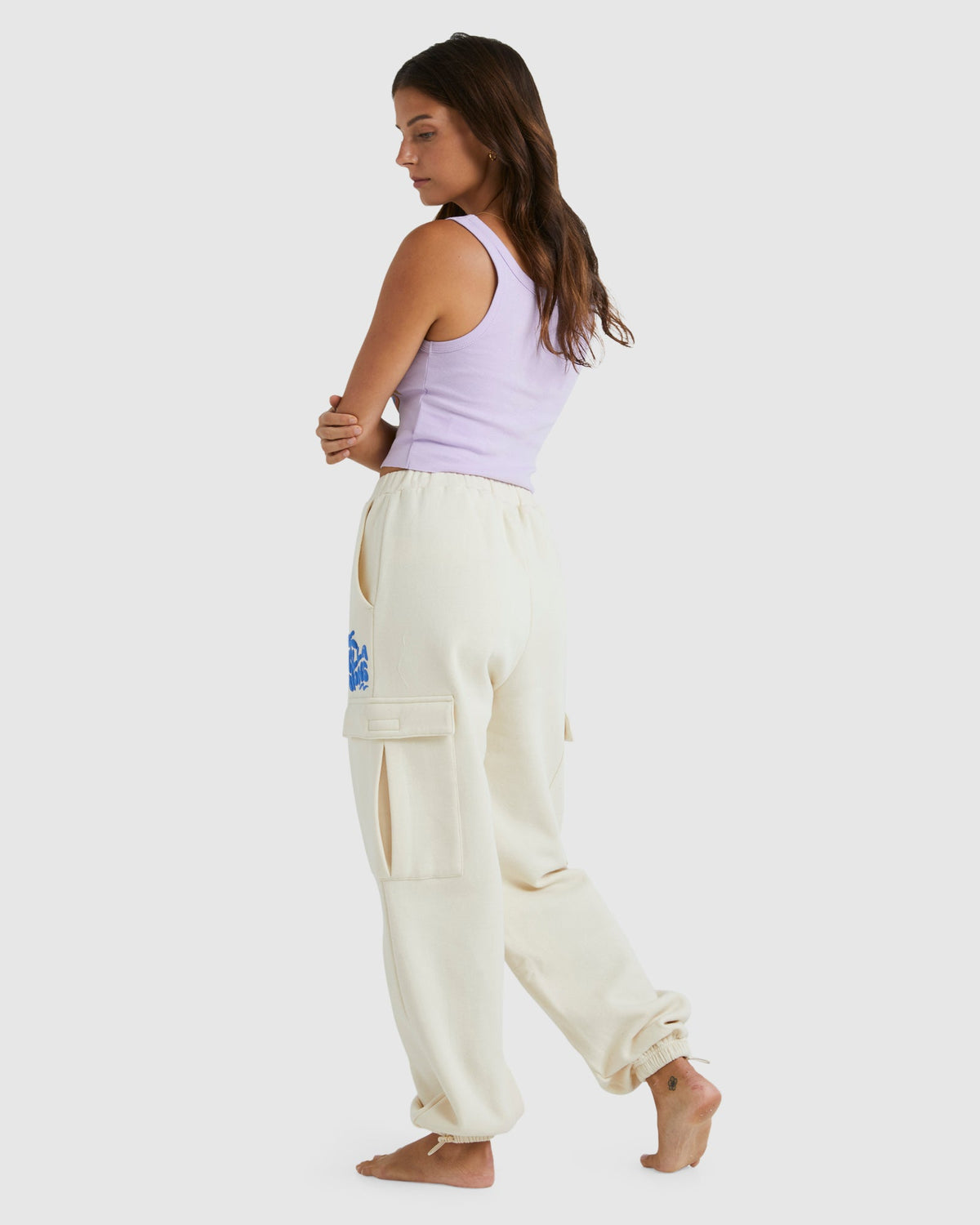 Womens Palm Life Trackpants White Cap - Image 3