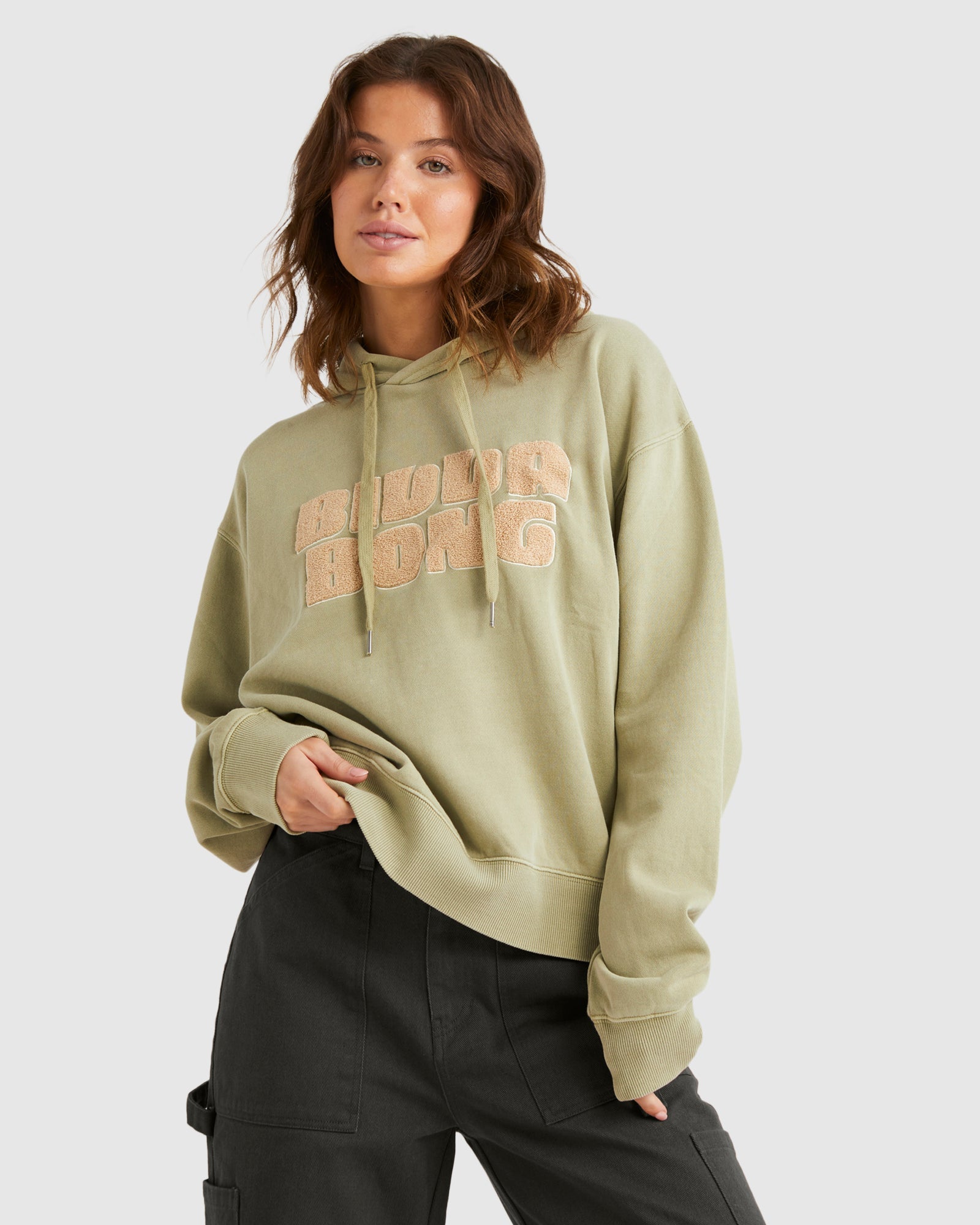 Womens Be Real Rio Hoodie Avocado - Image 1