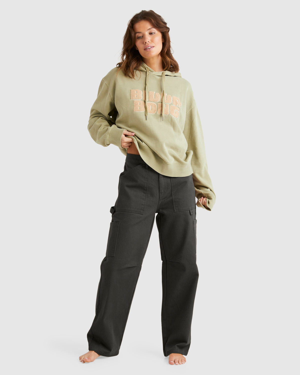 Womens Be Real Rio Hoodie Avocado - Image 5