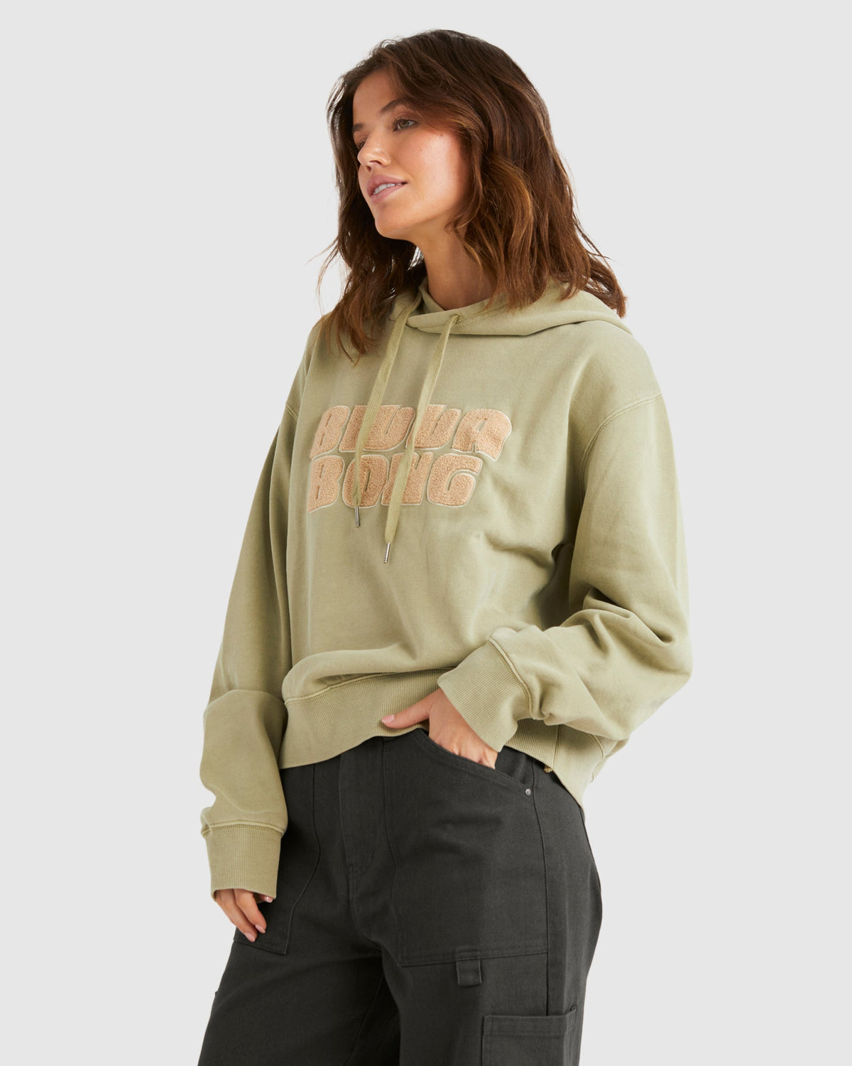 Womens Be Real Rio Hoodie Avocado - Image 2