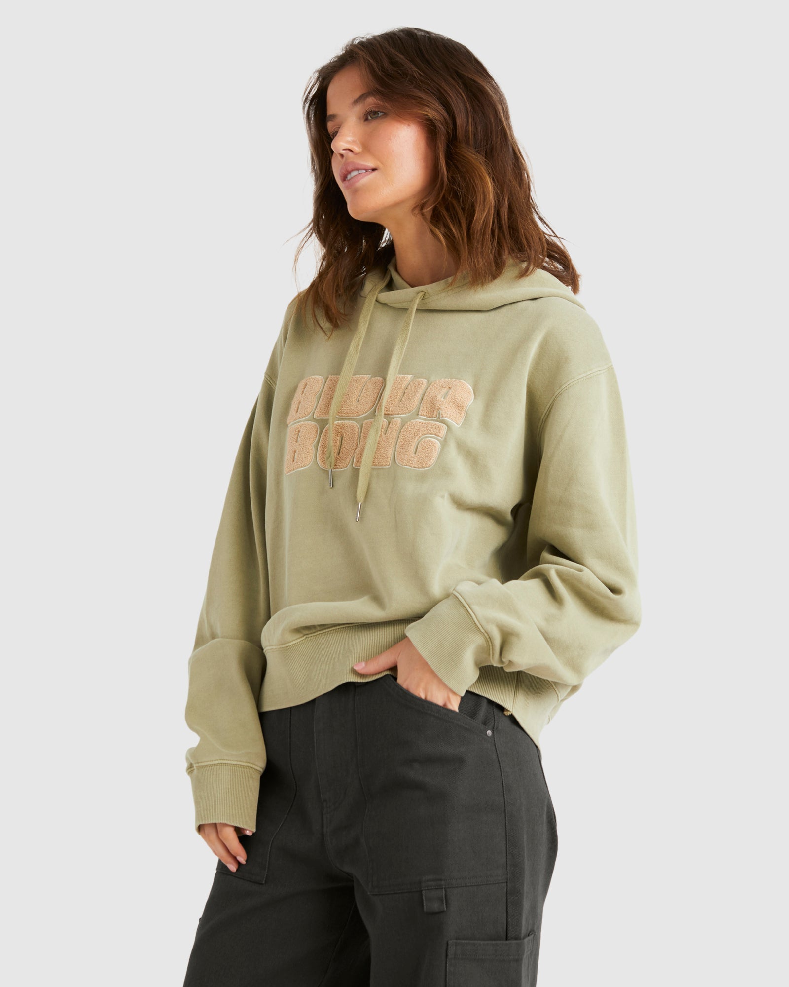 Womens Be Real Rio Hoodie Avocado - Image 2