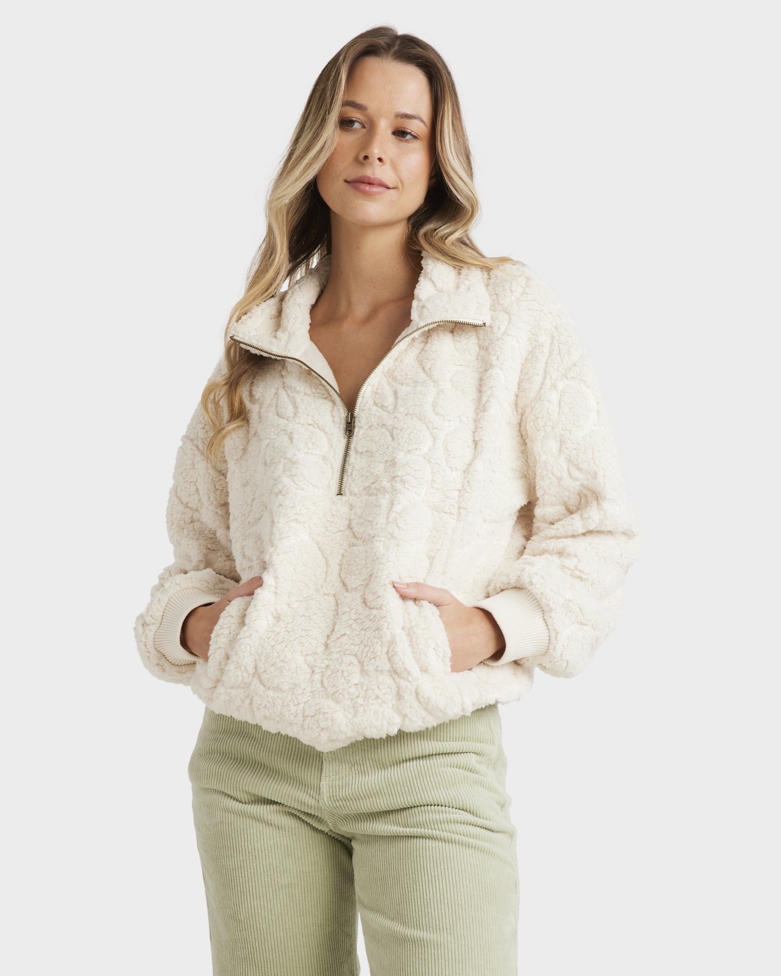 Womens Fireside Cozy Half Zip Fleece Pullover