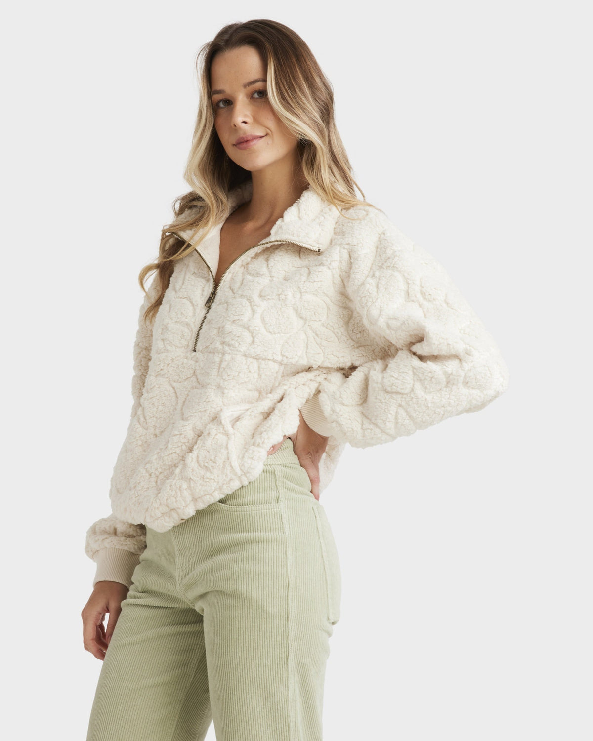 Womens Fireside Cozy Half Zip Fleece Pullover