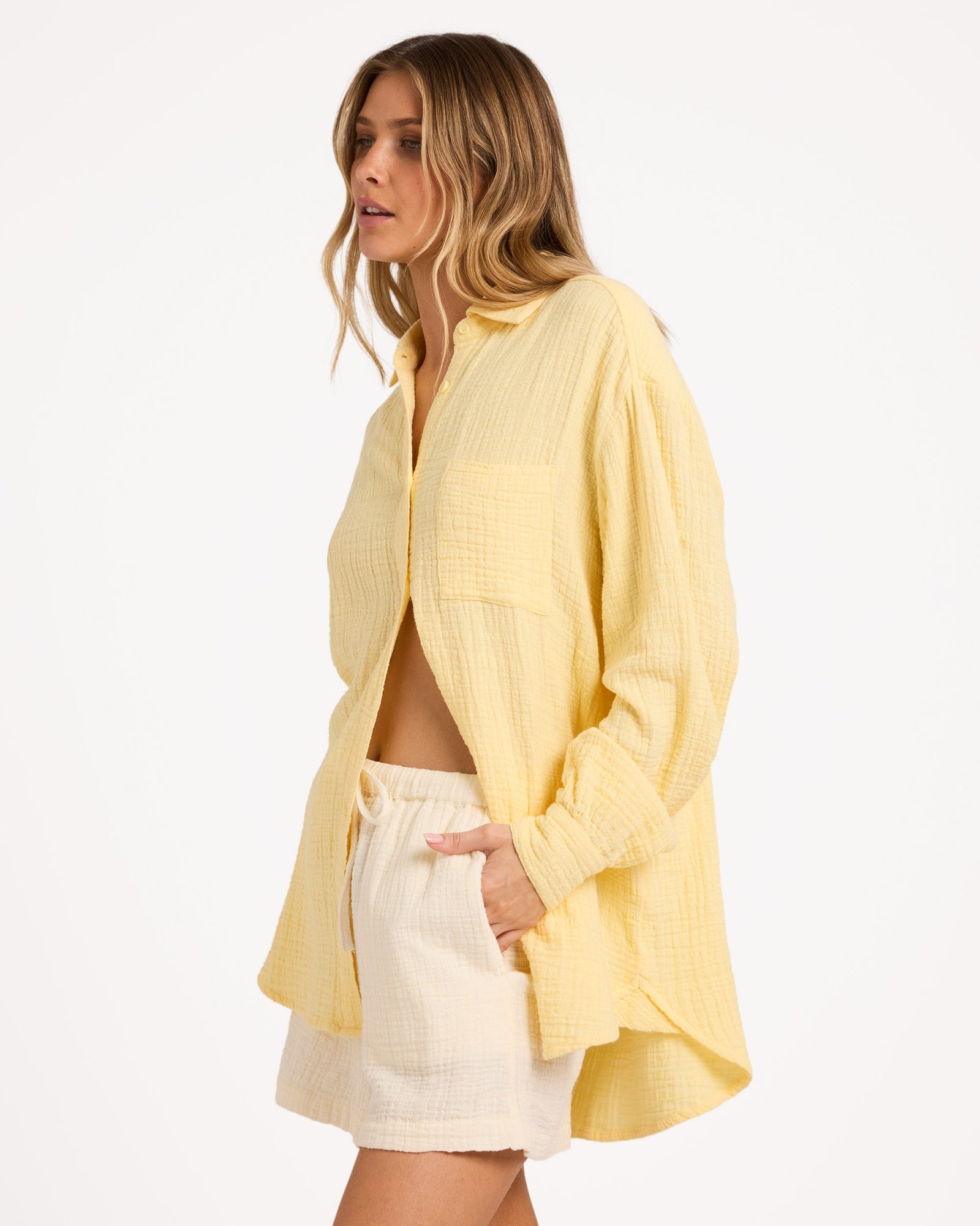 Womens Wandered Long Sleeve Shirt Sunlight - Image 4