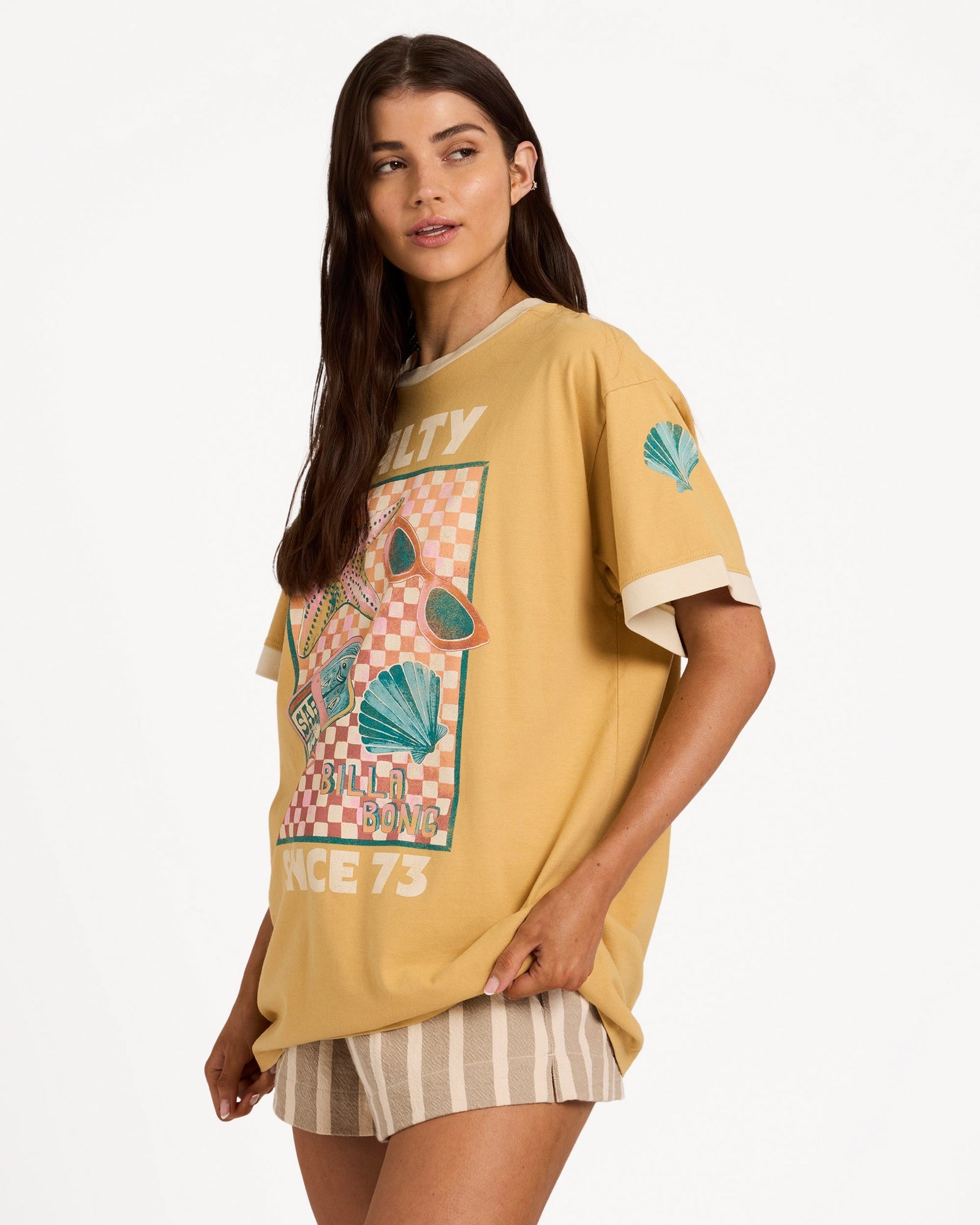 Womens Salty Since T-Shirt Curry - Image 3