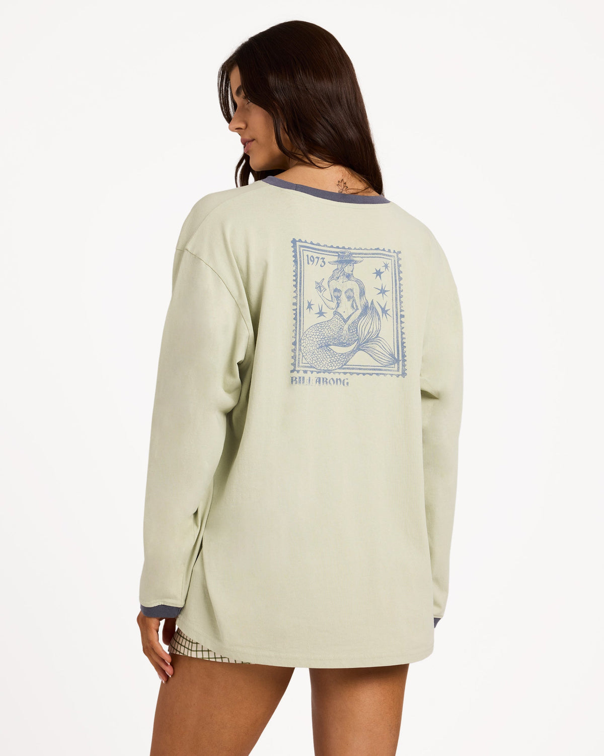 Womens Cowgirl Long Sleeve T-Shirt Smoke Green - Image 3