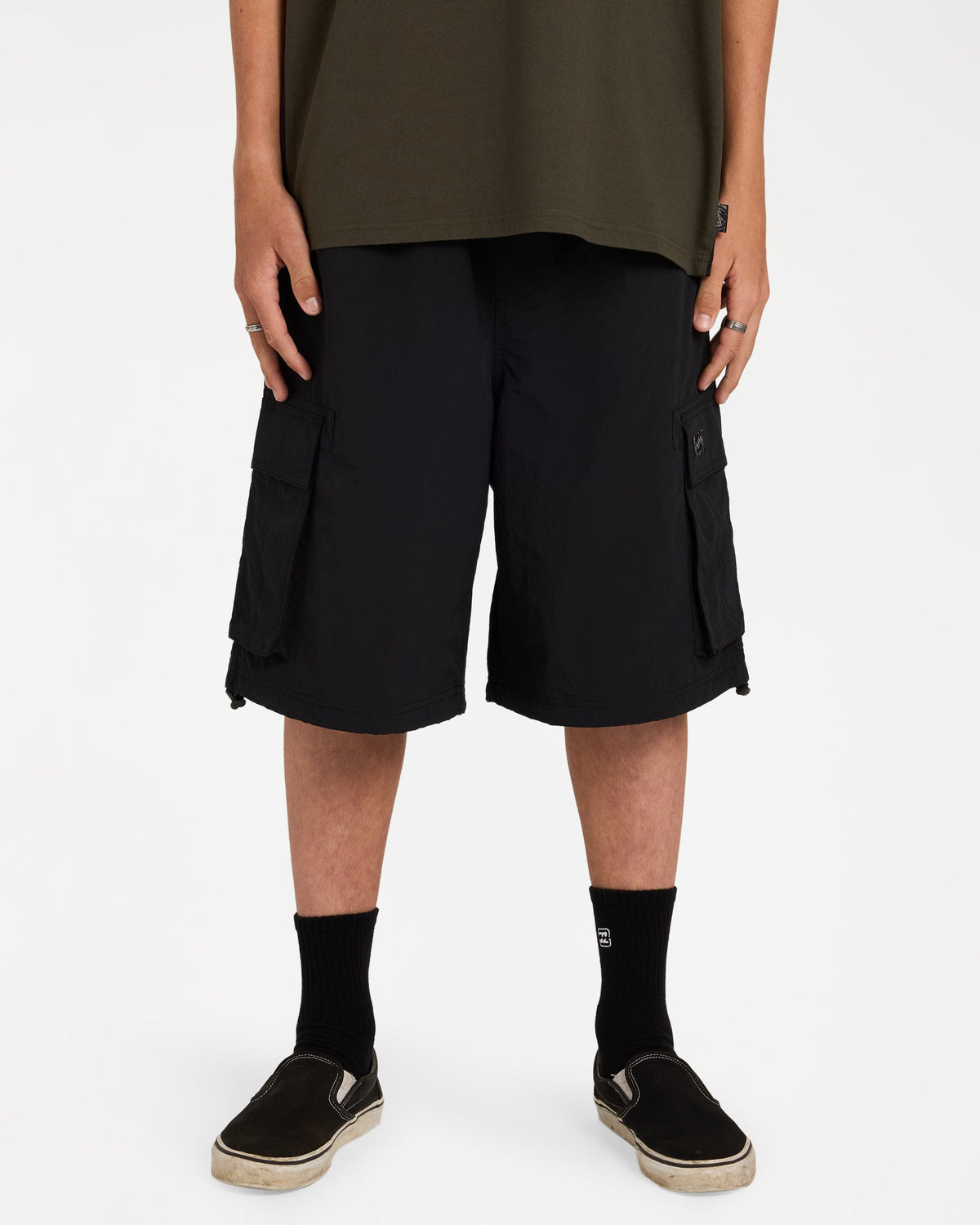 Mens Spec 73 Cargo Shorts Black - Image 1