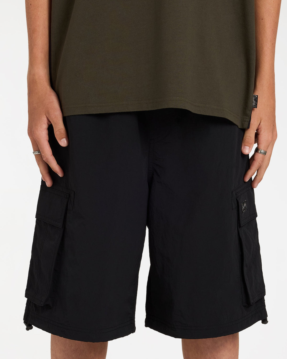 Mens Spec 73 Cargo Shorts Black - Image 5