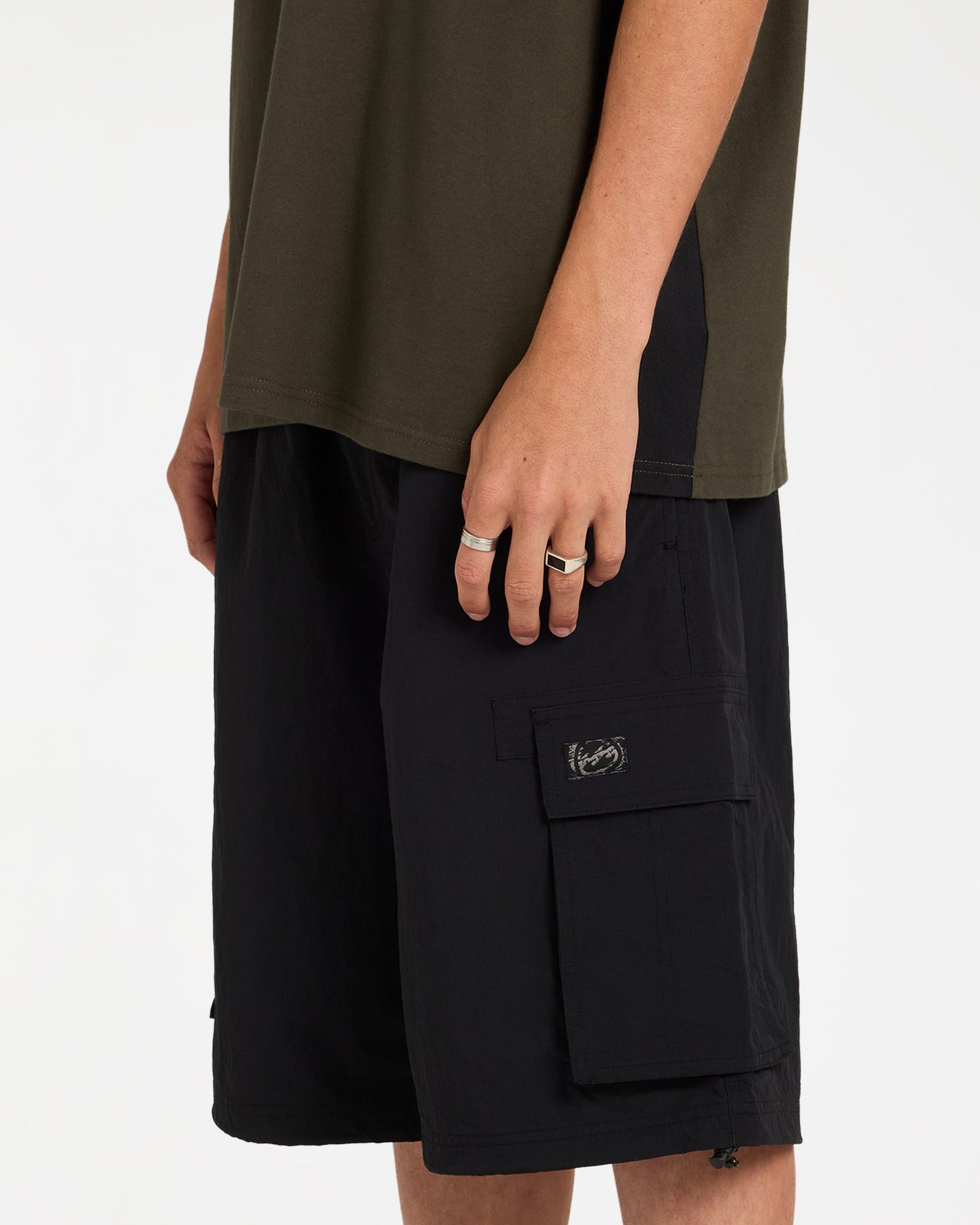 Mens Spec 73 Cargo Shorts Black - Image 7