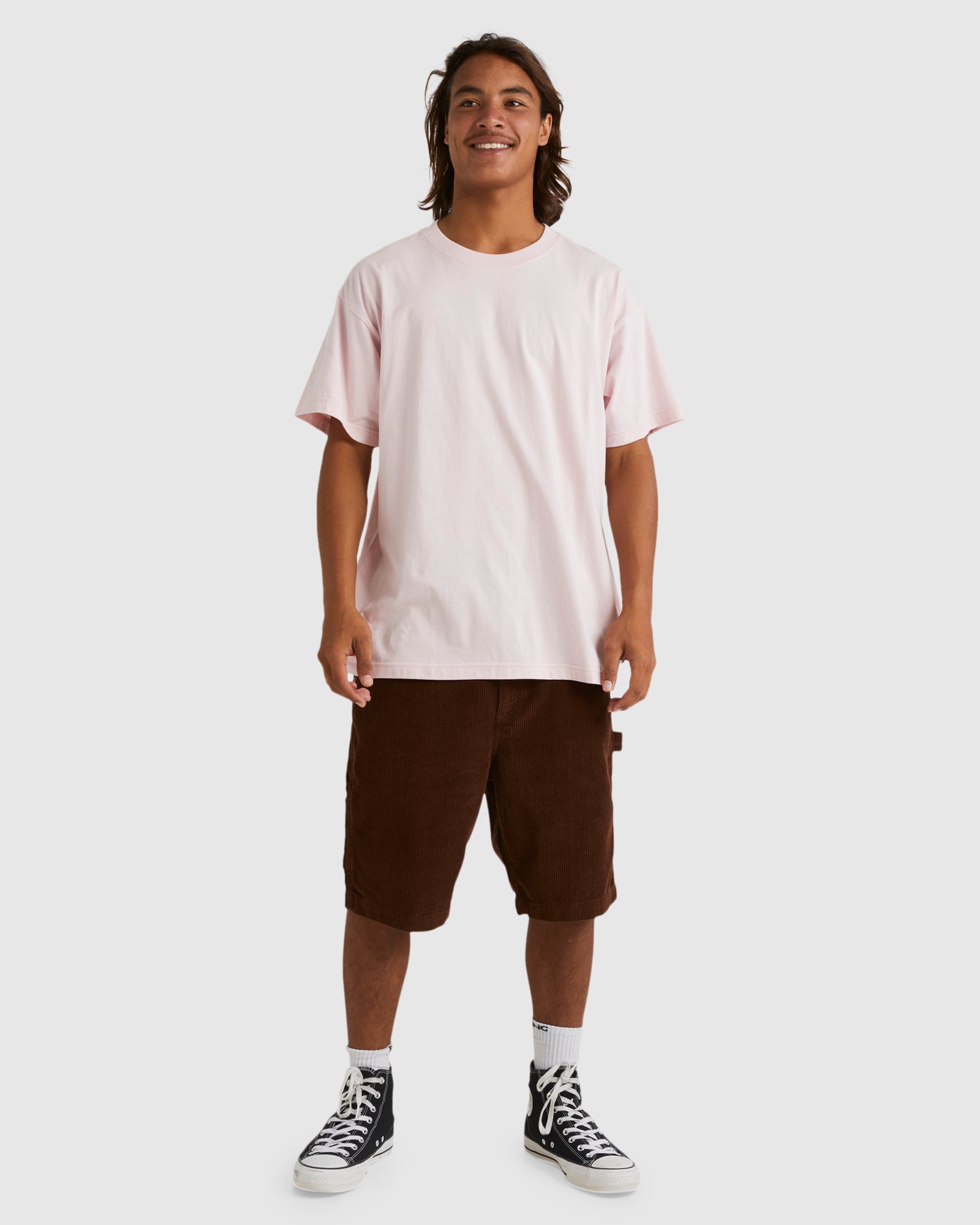 Mens Premium Wave Washed T-Shirt Pastel Pink - Image 14
