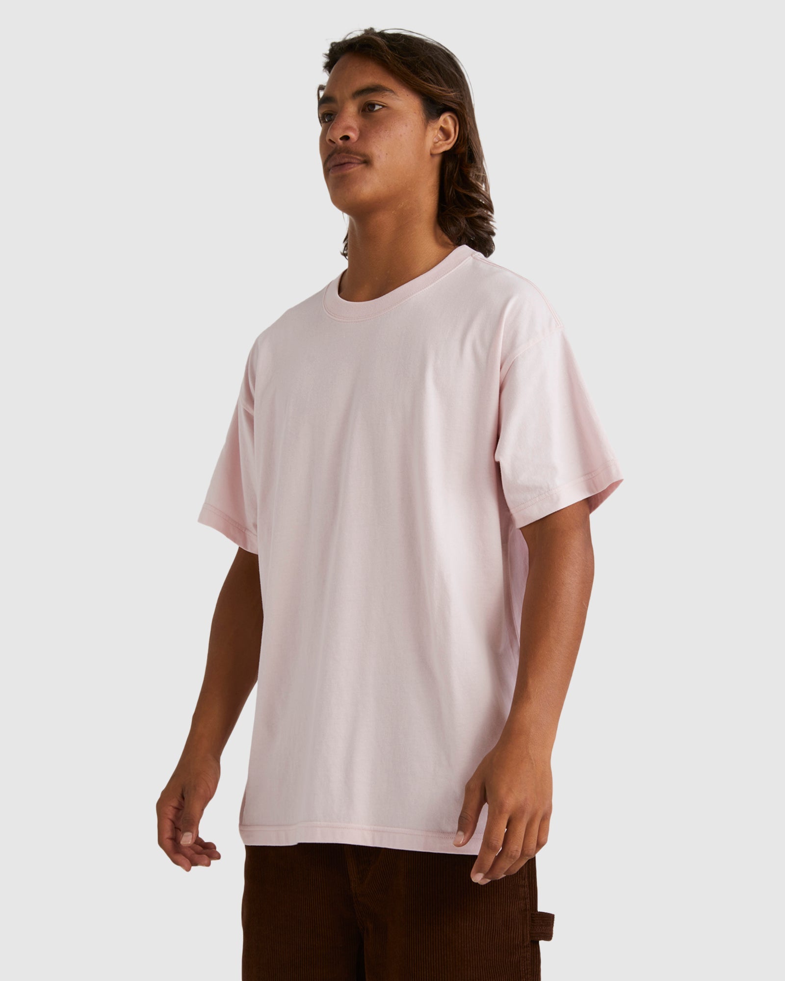 Mens Premium Wave Washed T-Shirt Pastel Pink - Image 11