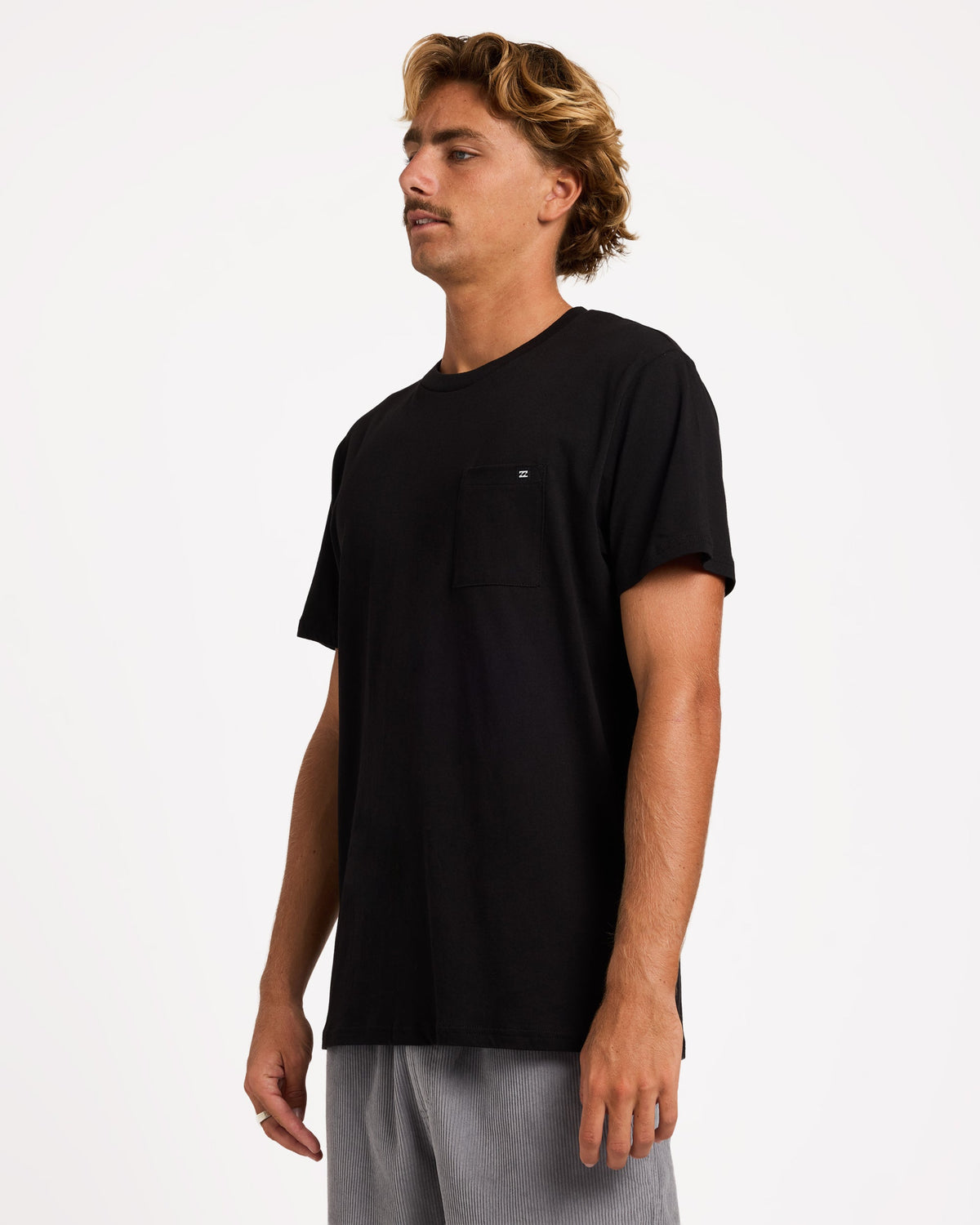 Mens Premium Pocket T-Shirt Black - Image 3