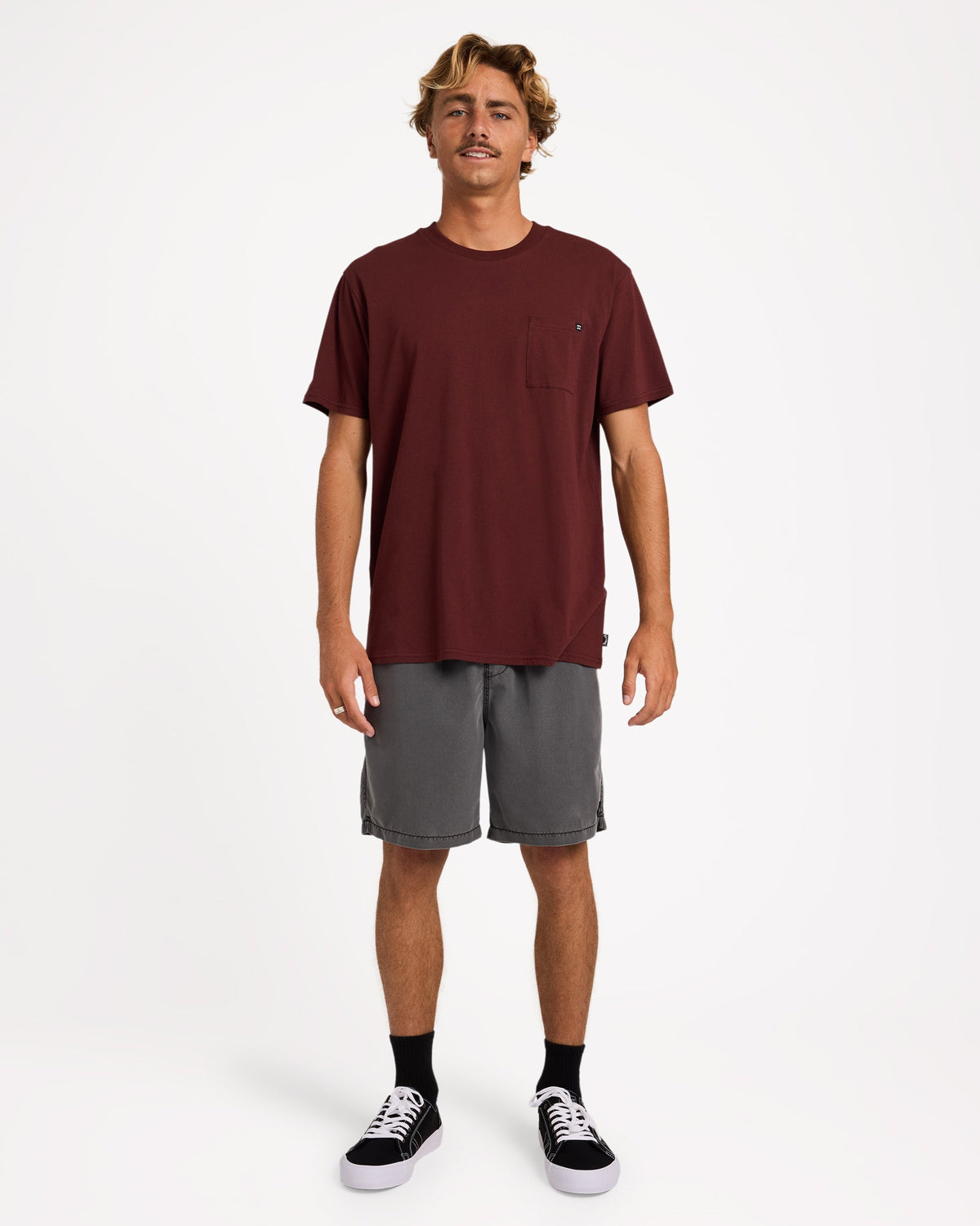 Mens Premium Pocket T-Shirt Wine - Image 12