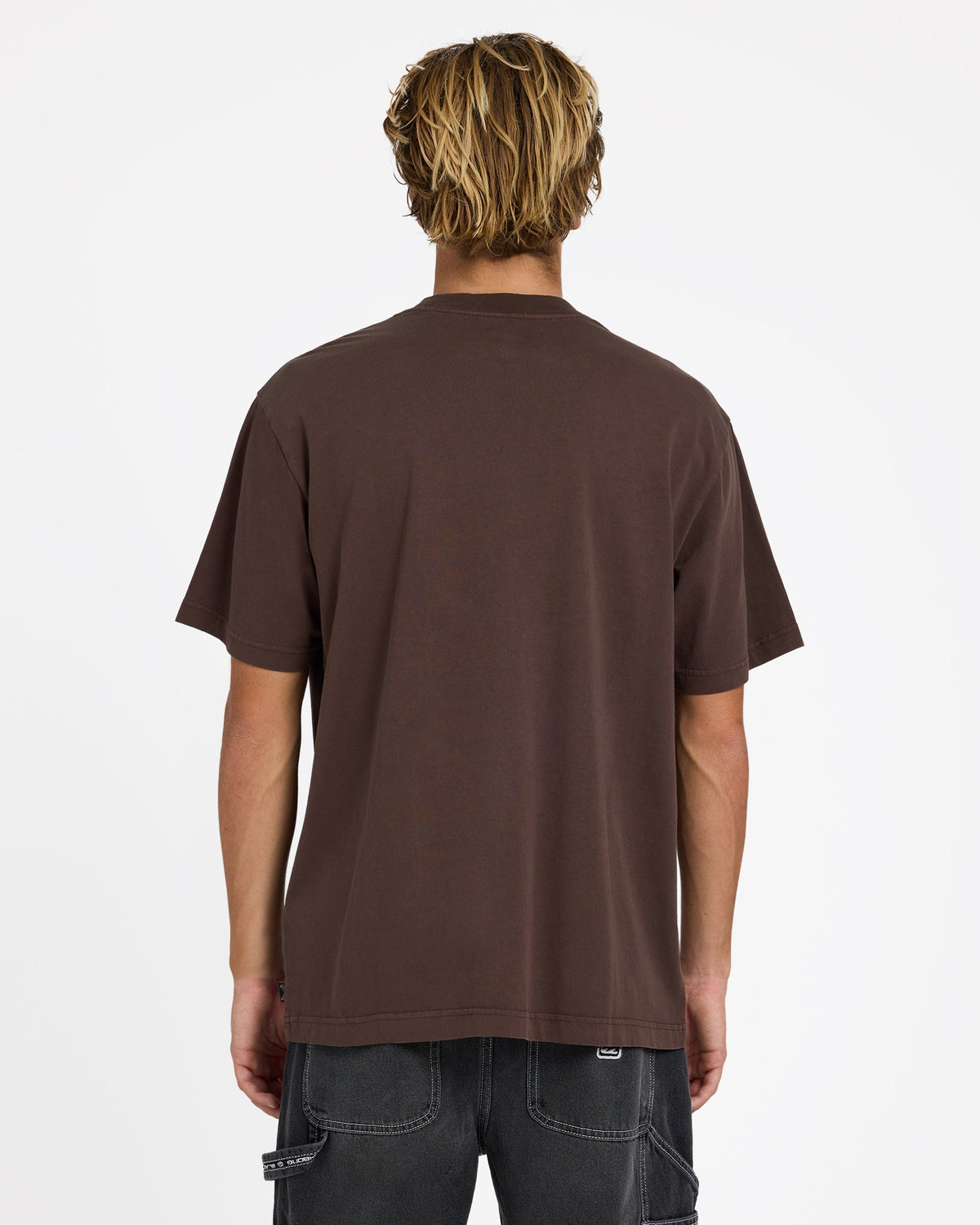 Mens Premium Wave Wash T-Shirt Chocolate - Image 2