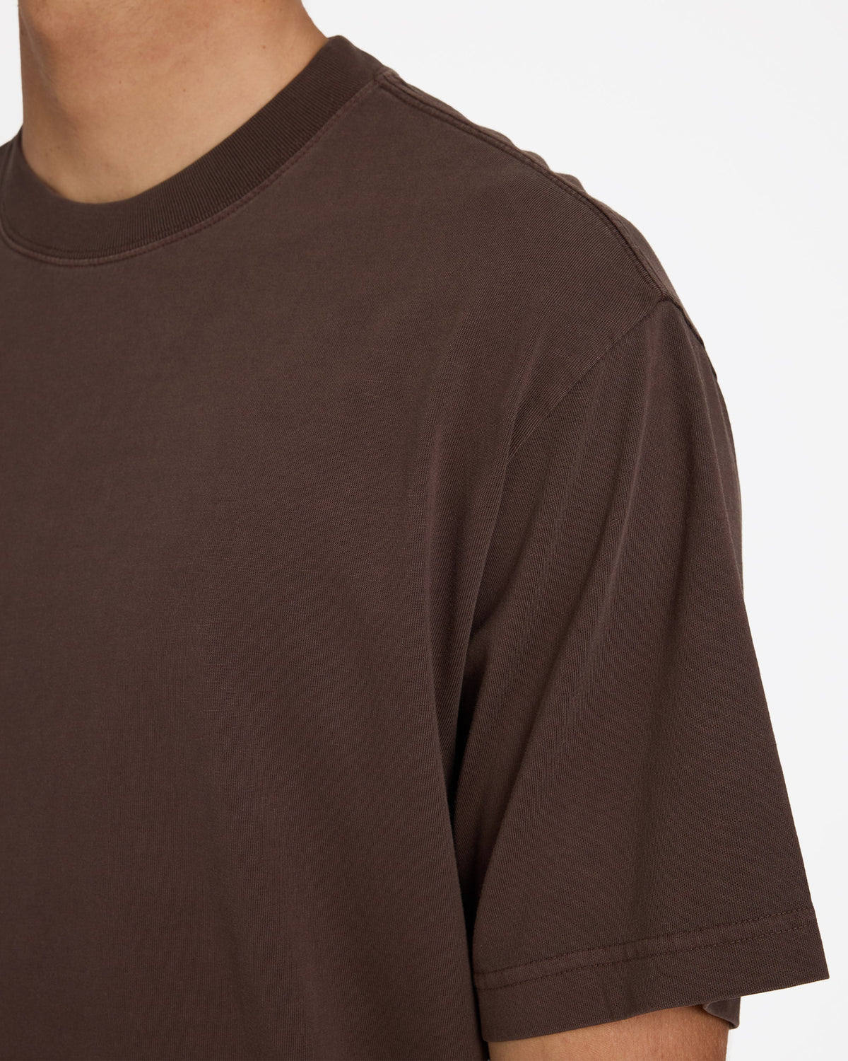 Mens Premium Wave Wash T-Shirt Chocolate - Image 4