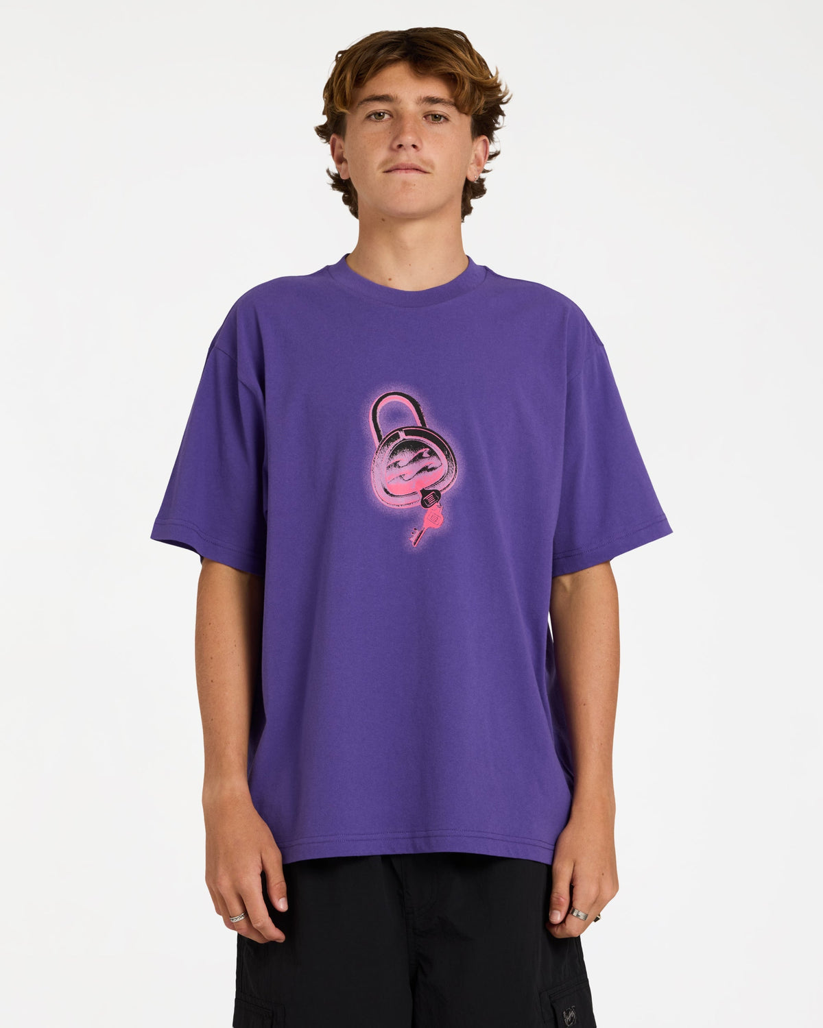 Mens Spec Lock T-Shirt Purple - Image 2