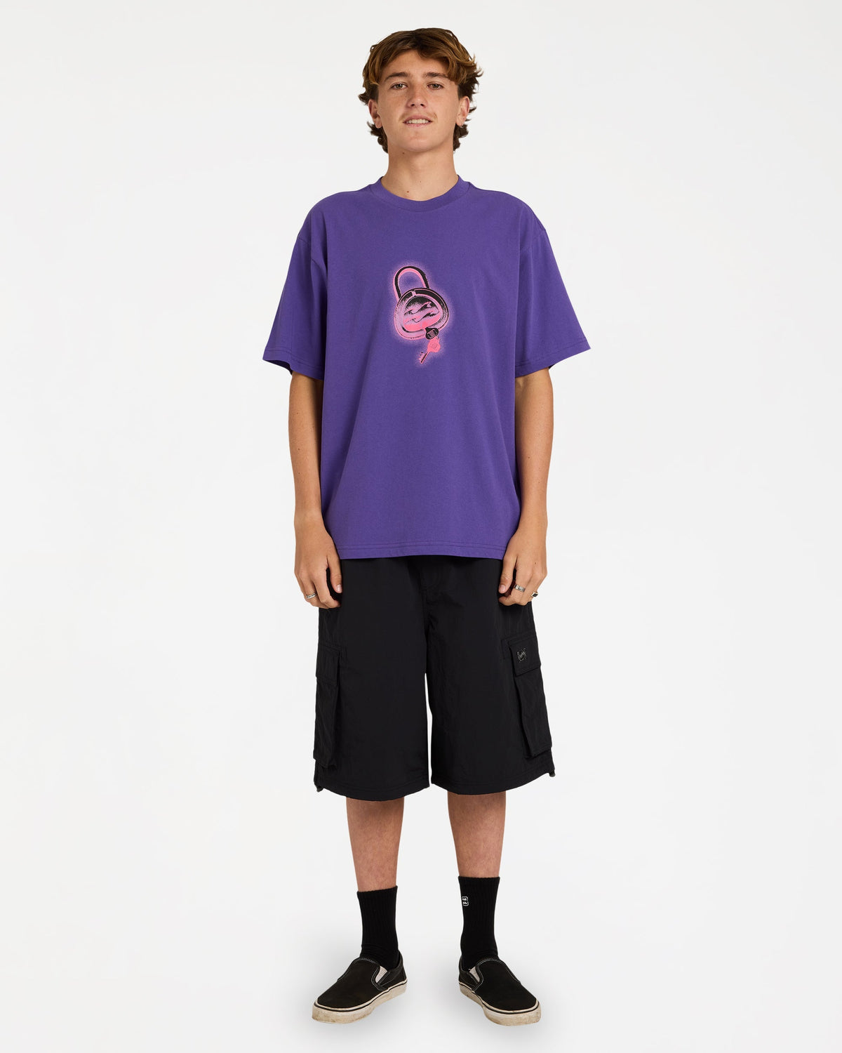 Mens Spec Lock T-Shirt Purple - Image 6