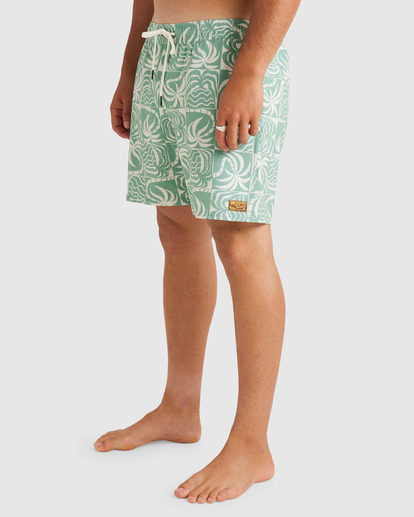 Mens Exotica Print Board Short Granite Green - Image 2