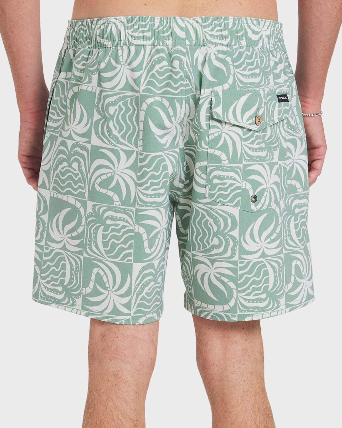 Mens Exotica Print Board Short Sage Leaf - Image 12