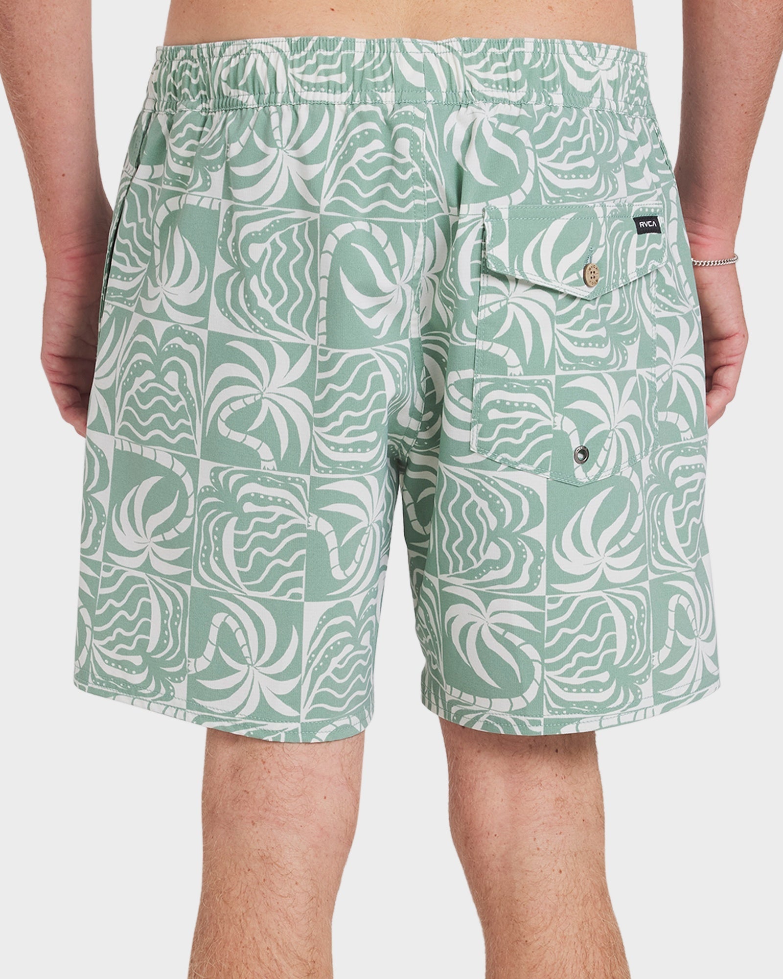 Mens Exotica Print Board Short Sage Leaf - Image 12