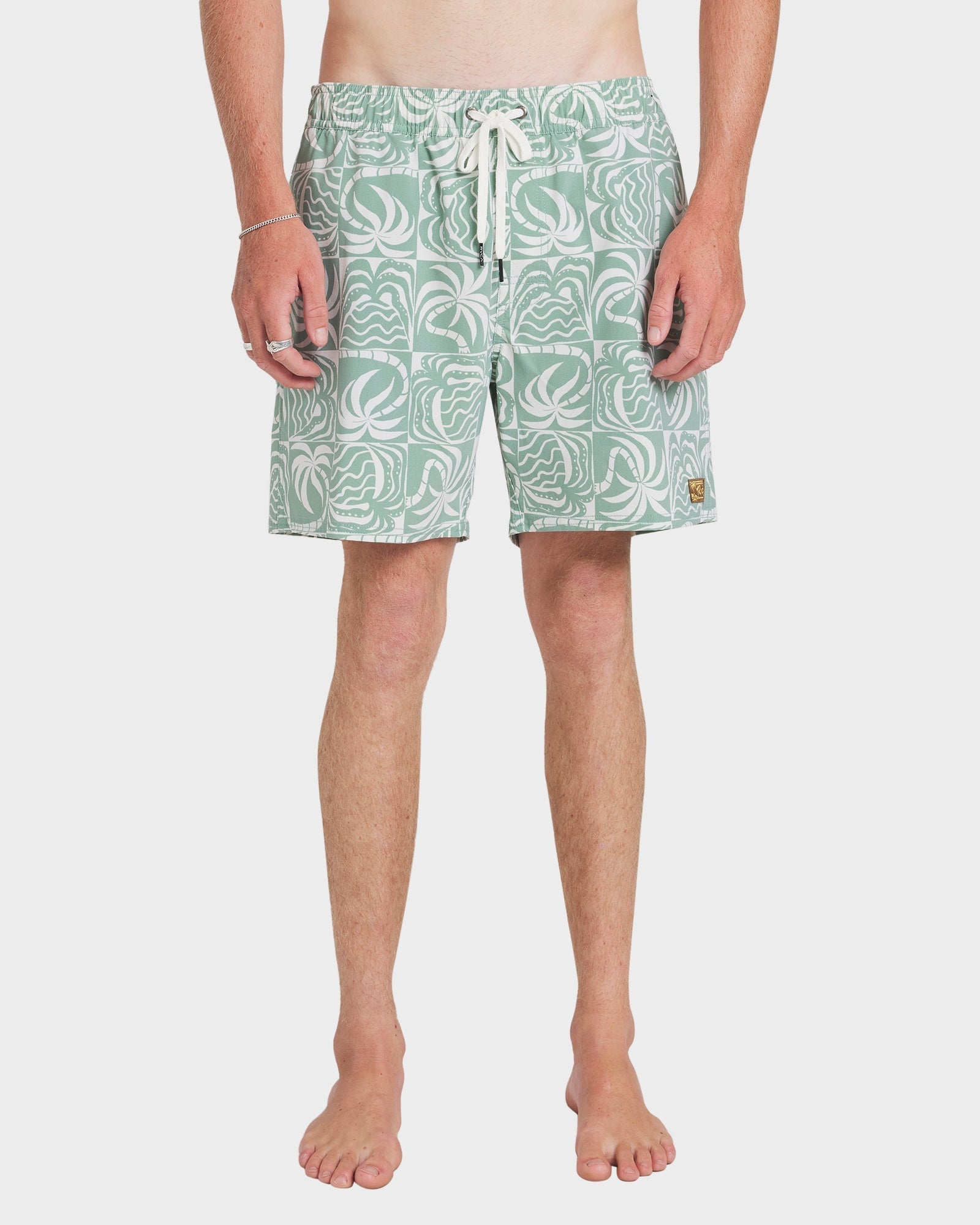 Mens Exotica Print Board Short Sage Leaf - Image 6