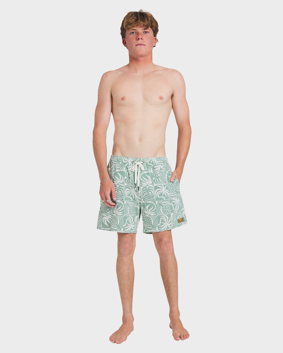 Mens Exotica Print Board Short Sage Leaf - Image 15