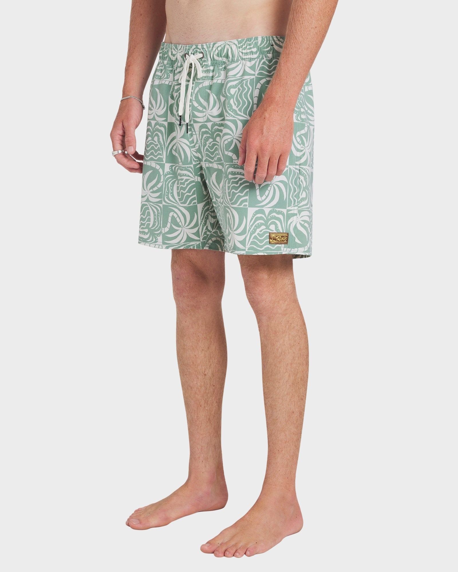 Mens Exotica Print Board Short Sage Leaf - Image 7