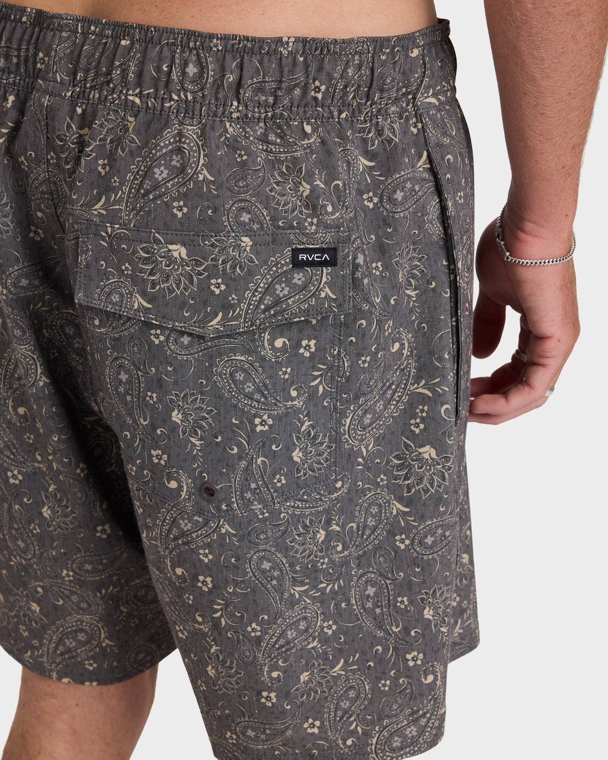 Mens Atlas Elastic Board Shorts Chocolate - Image 4