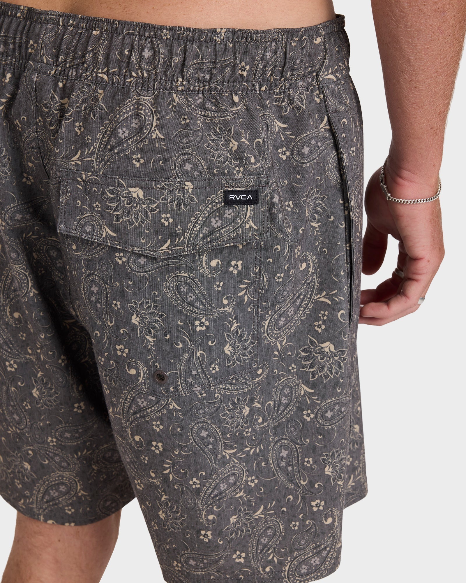 Mens Atlas Elastic Board Shorts Chocolate - Image 4