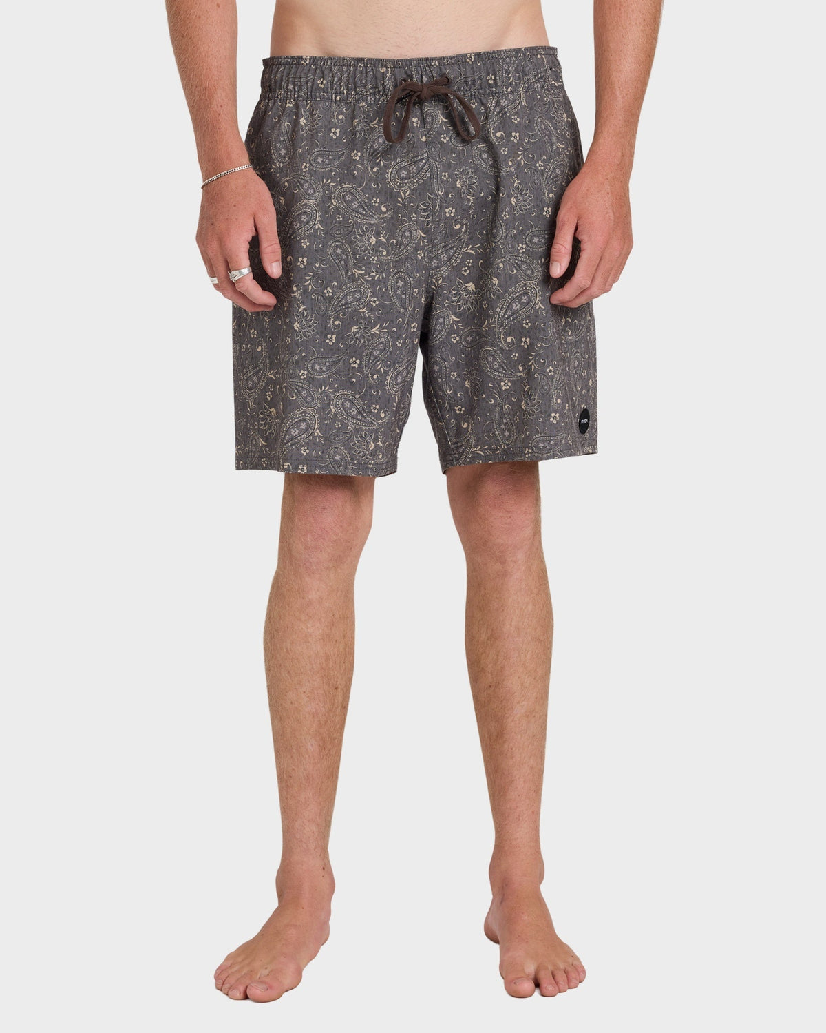 Mens Atlas Elastic Board Shorts Chocolate - Image 1