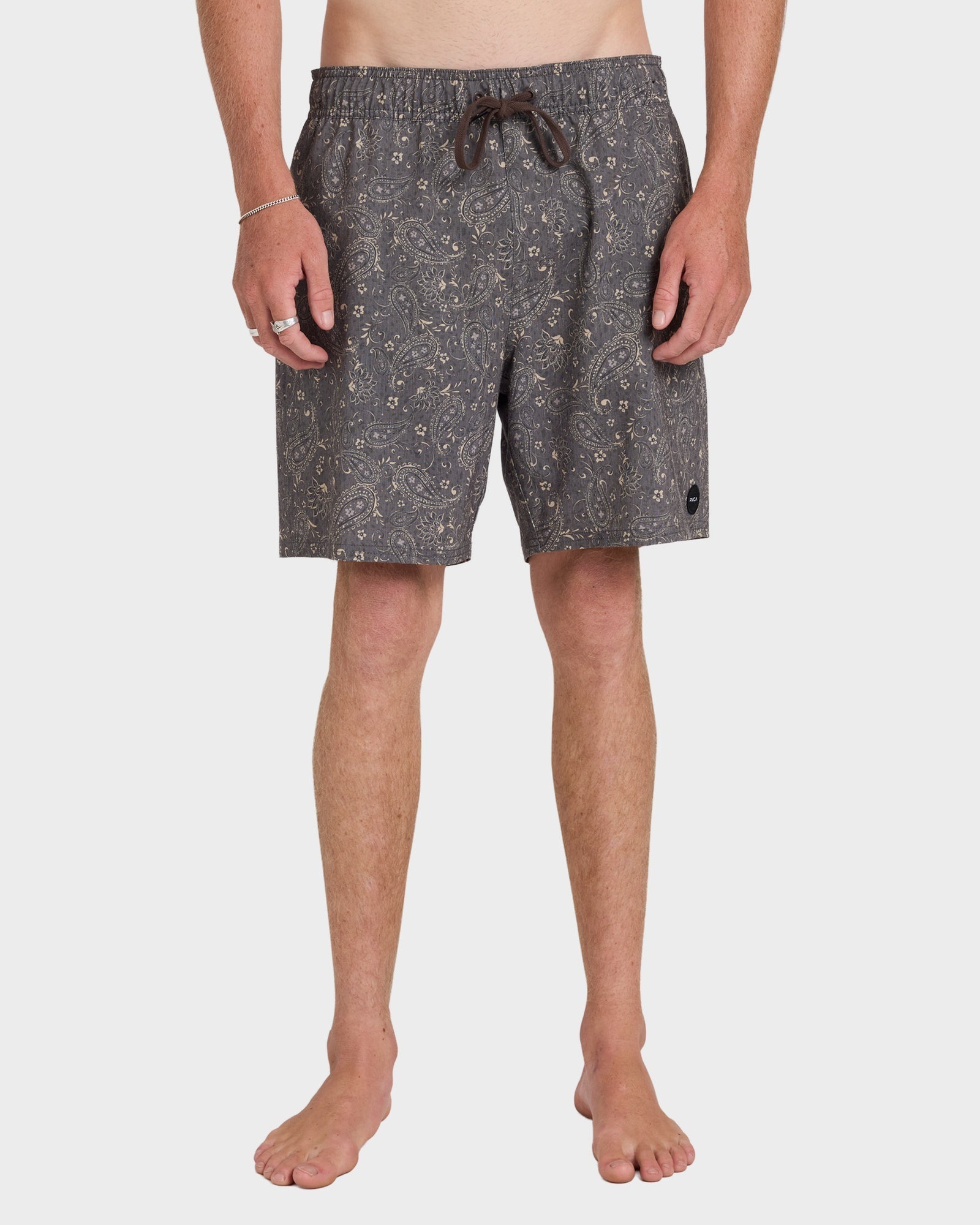 Mens Atlas Elastic Board Shorts Chocolate - Image 1
