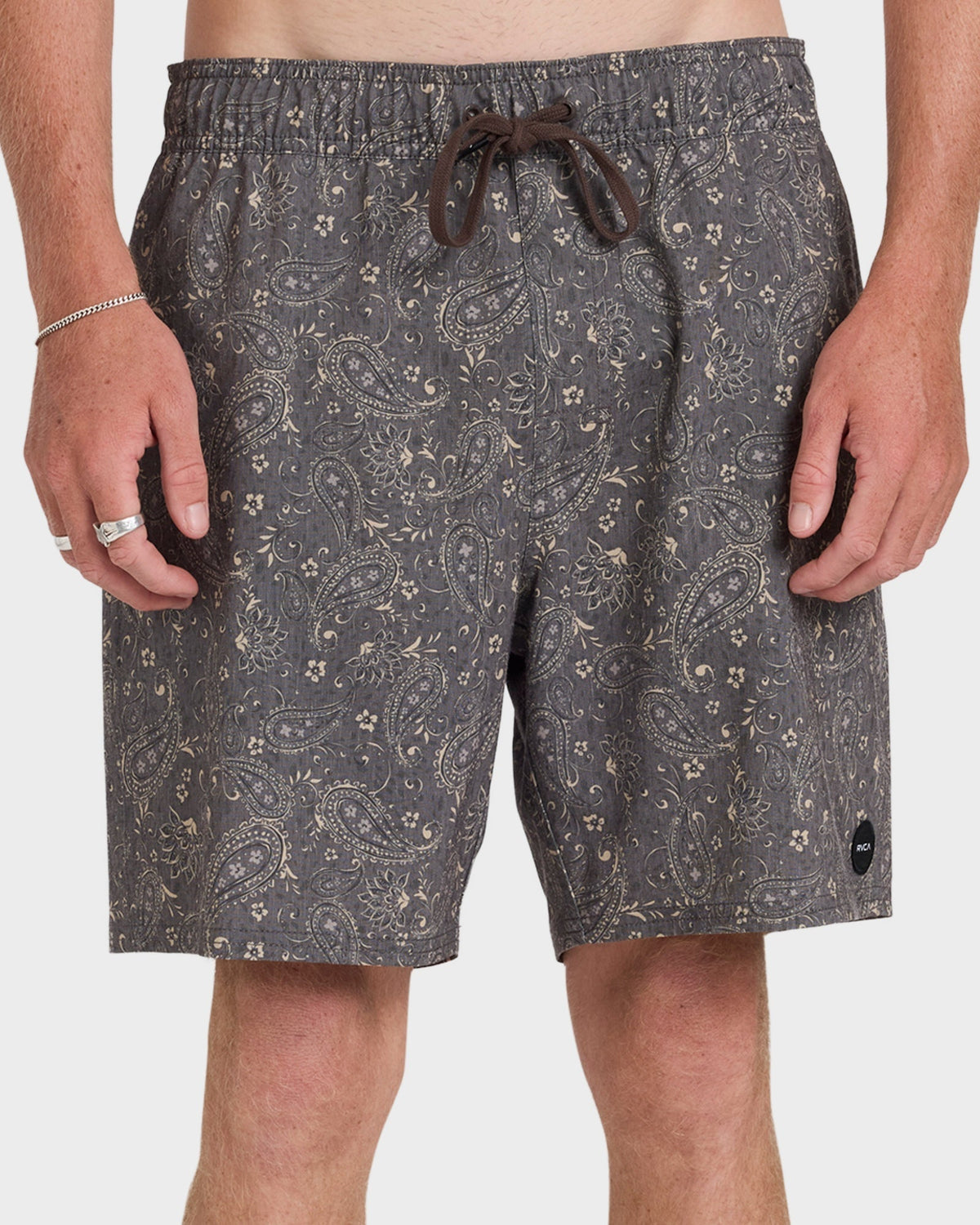 Mens Atlas Elastic Board Shorts Chocolate - Image 5