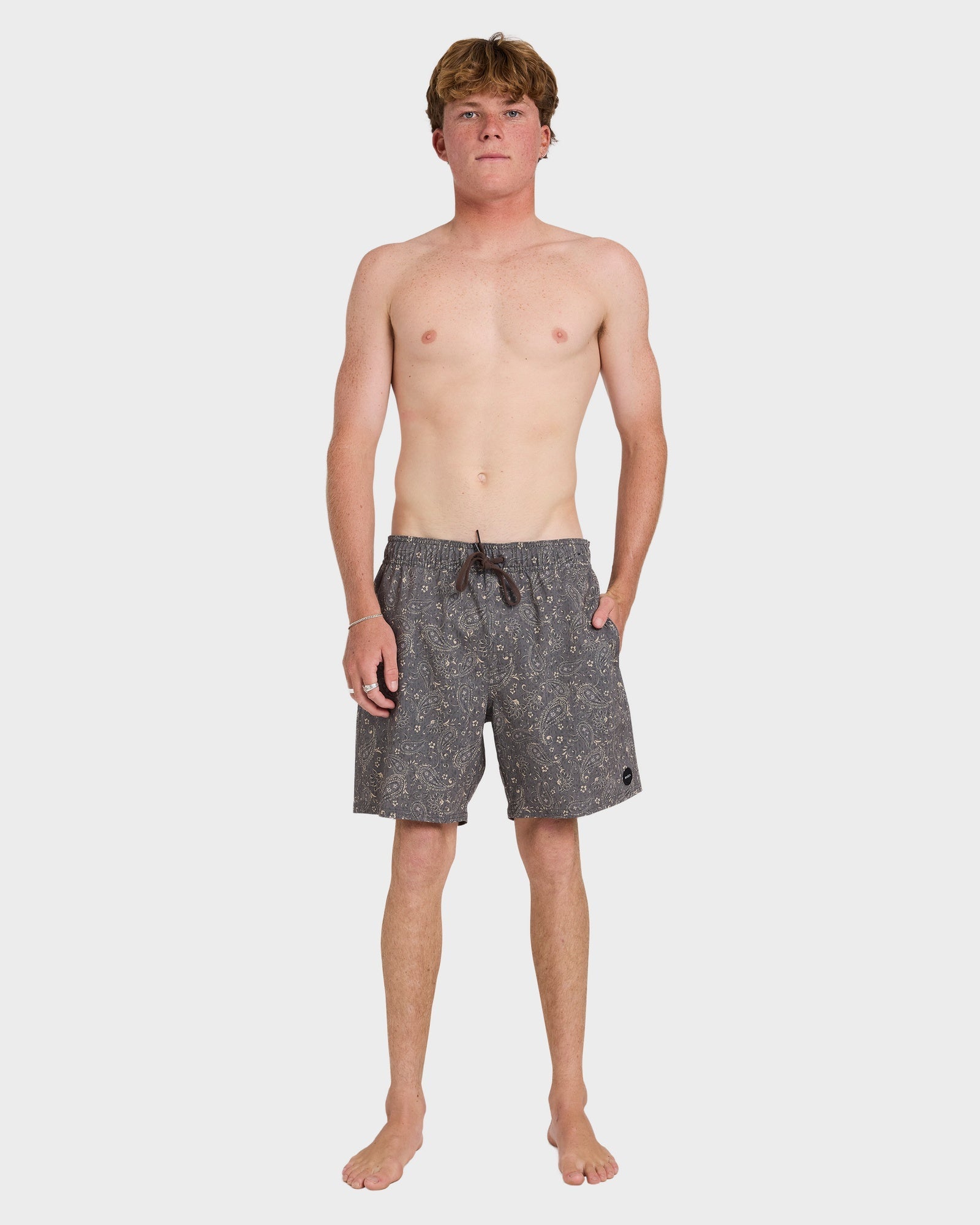 Mens Atlas Elastic Board Shorts Chocolate - Image 10