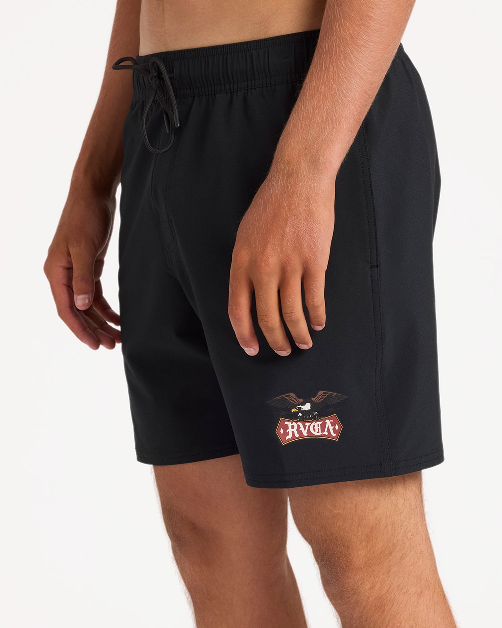 Mens Eagle Board Shorts Black - Image 4