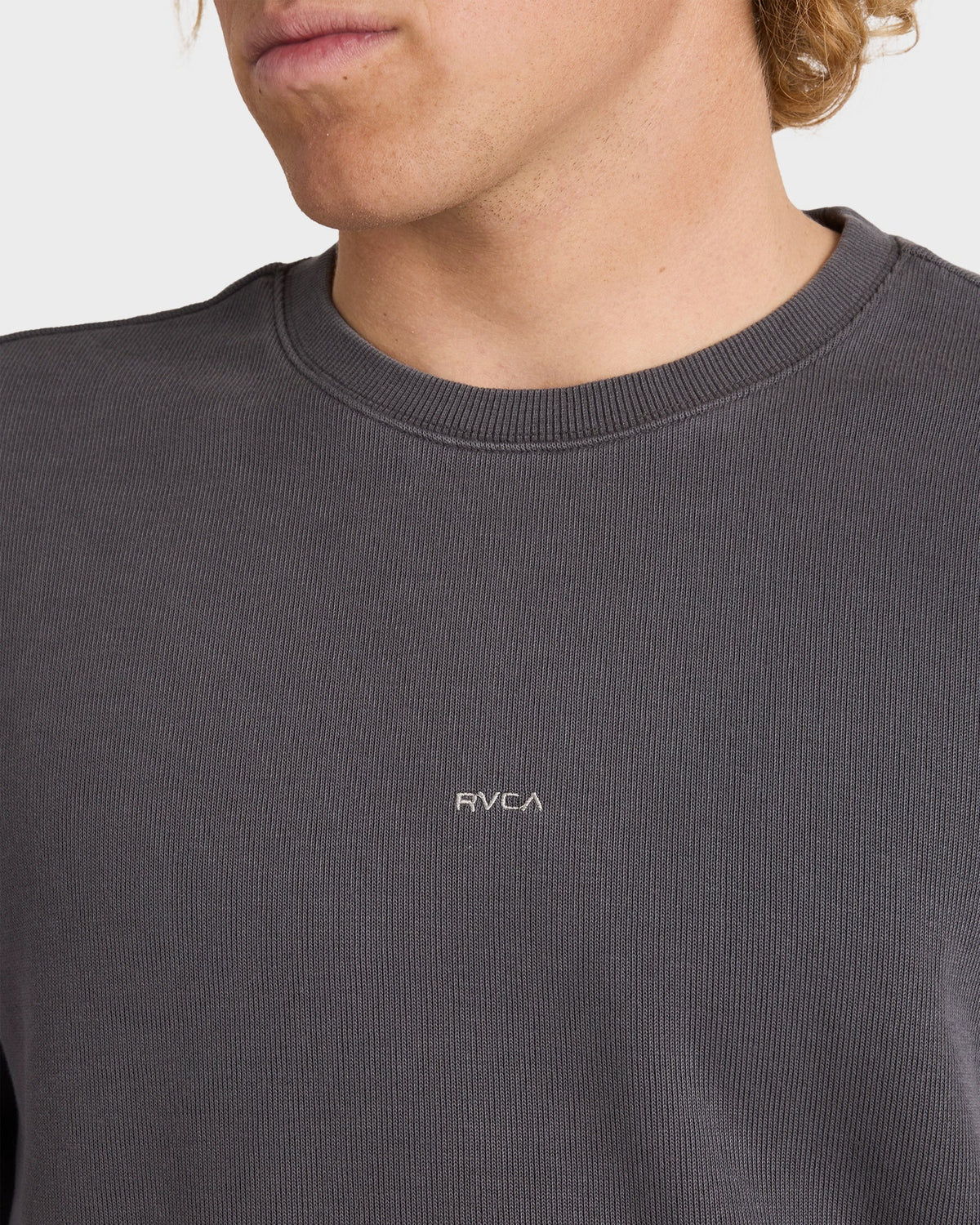 Mens Little RVCA Sweater Garage Blue - Image 4