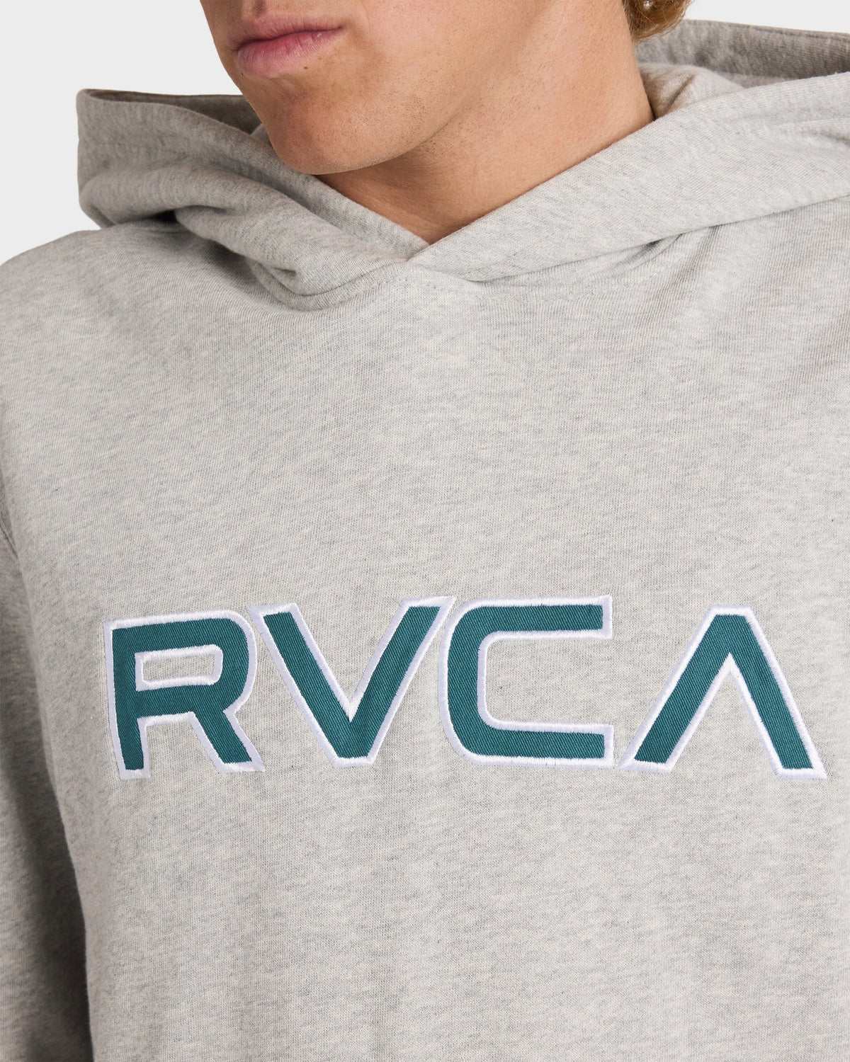 Mens RVCA Pullover Fleece Heather Grey - Image 4