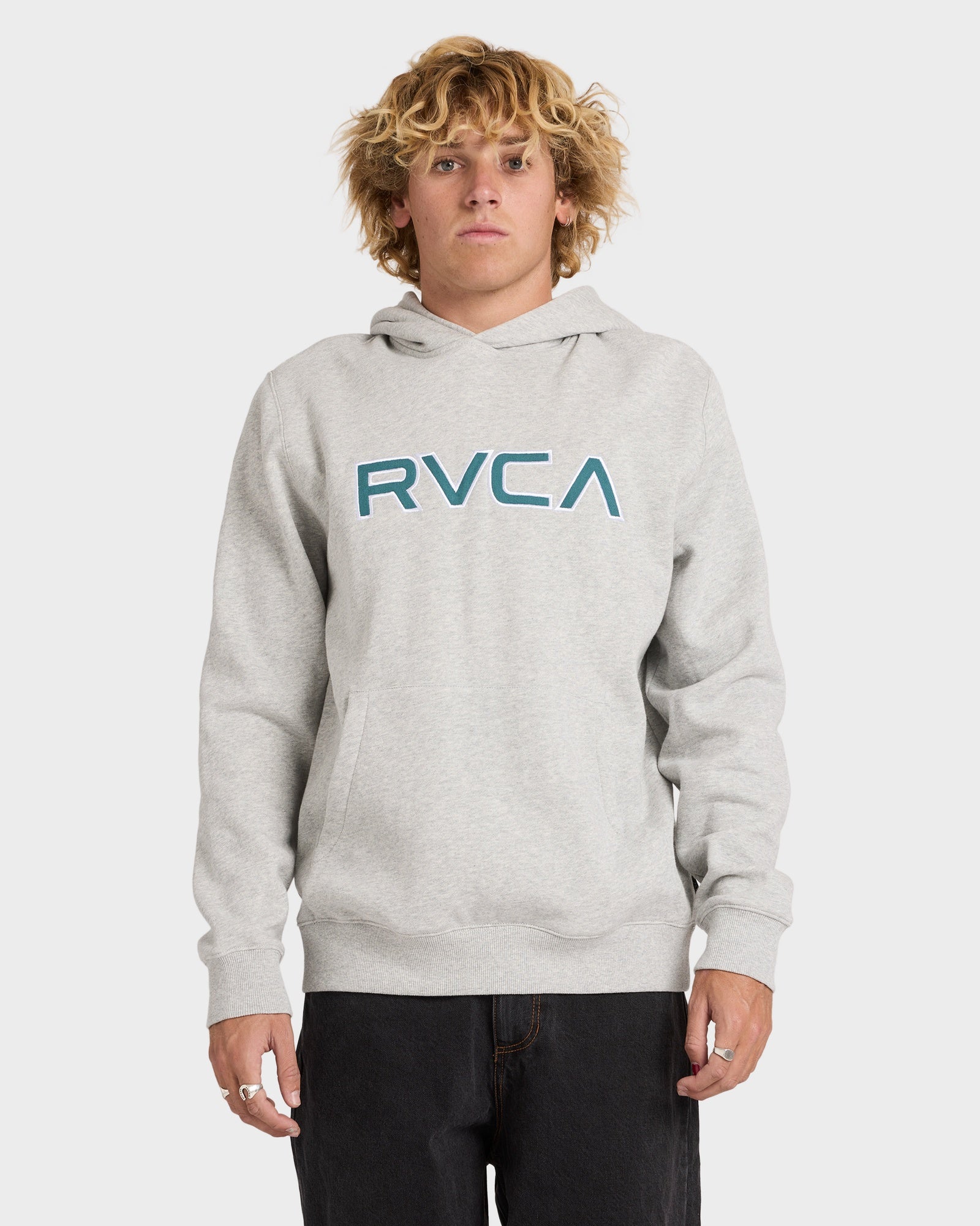 Mens RVCA Pullover Fleece Heather Grey - Image 1