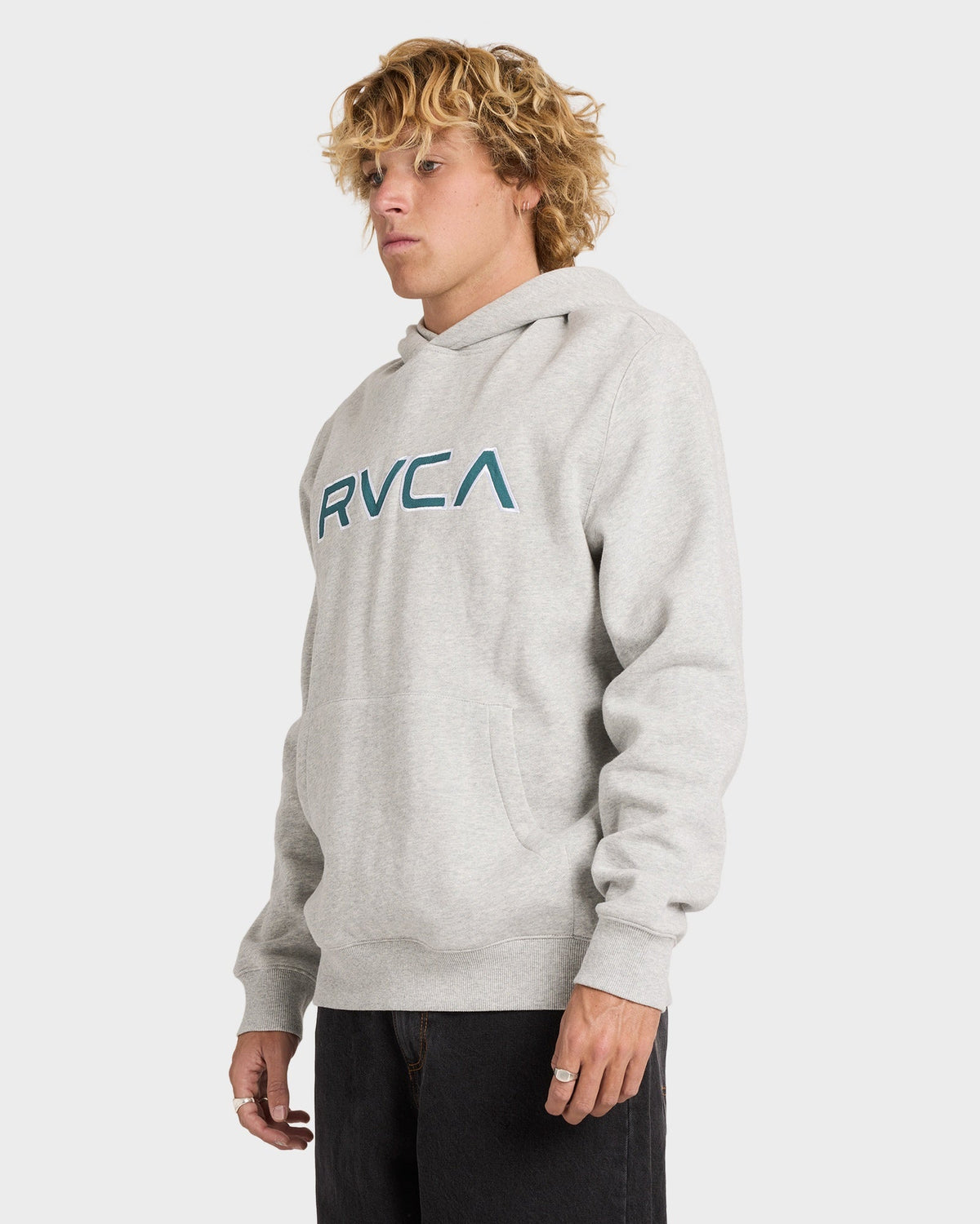 Mens RVCA Pullover Fleece Heather Grey - Image 3