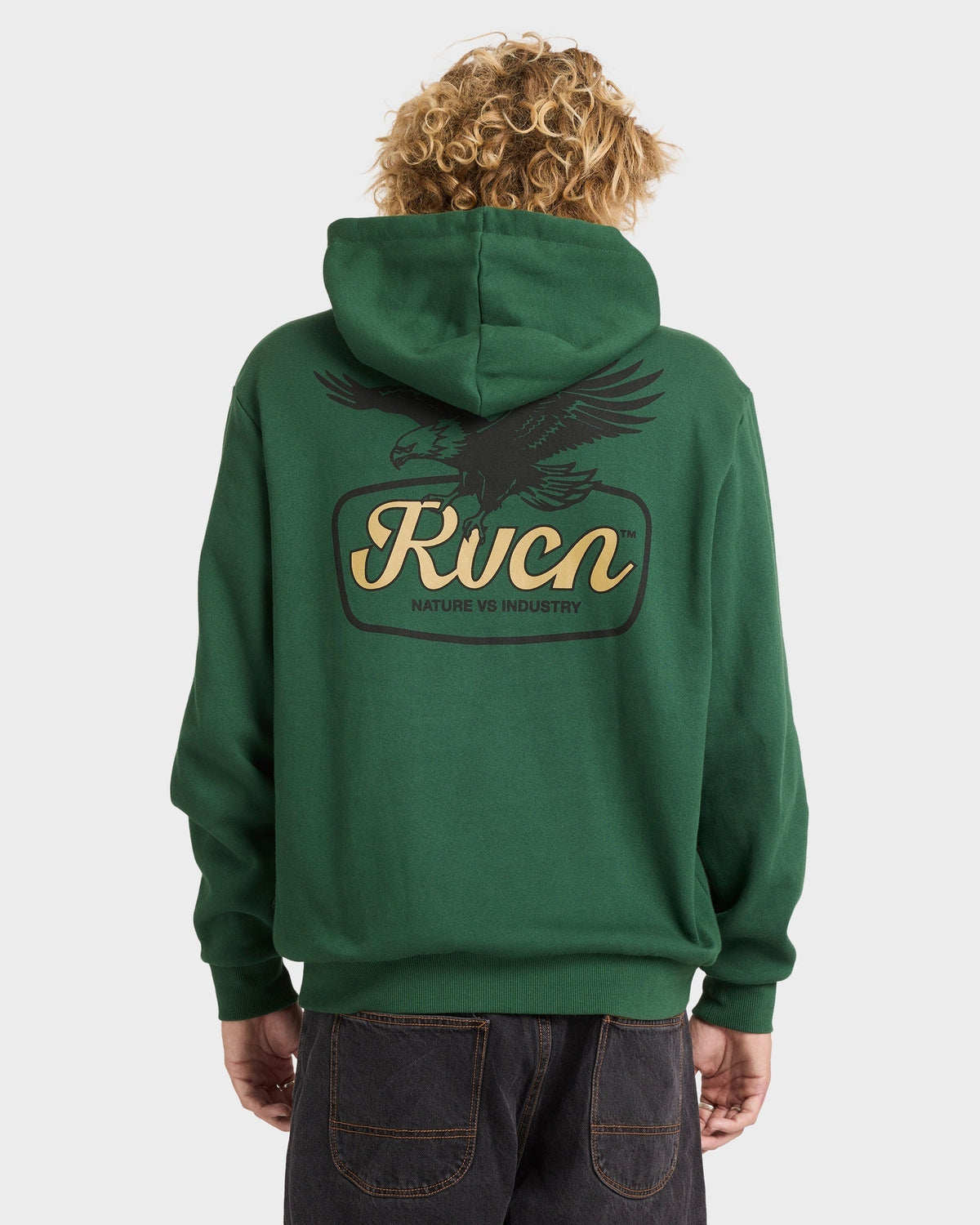 Mens On Wing Hooded Jumper Grass Green - Image 2