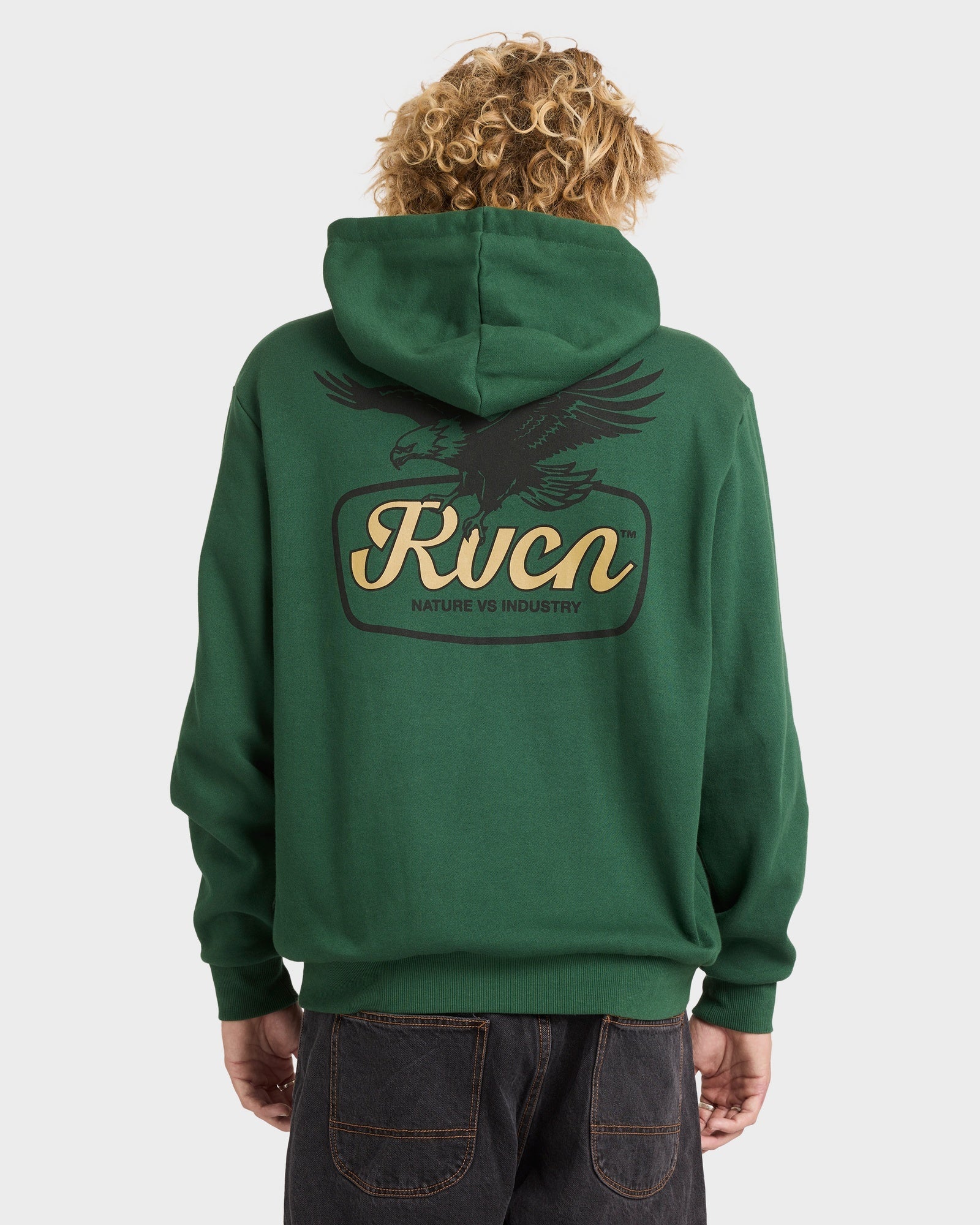 Mens On Wing Hooded Jumper Grass Green - Image 2