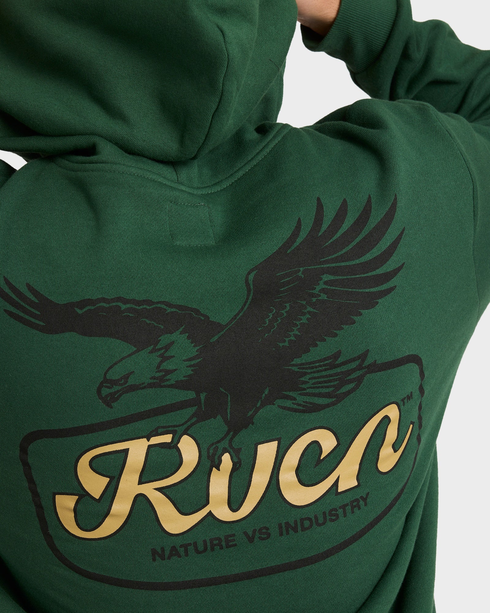 Mens On Wing Hooded Jumper Grass Green - Image 4