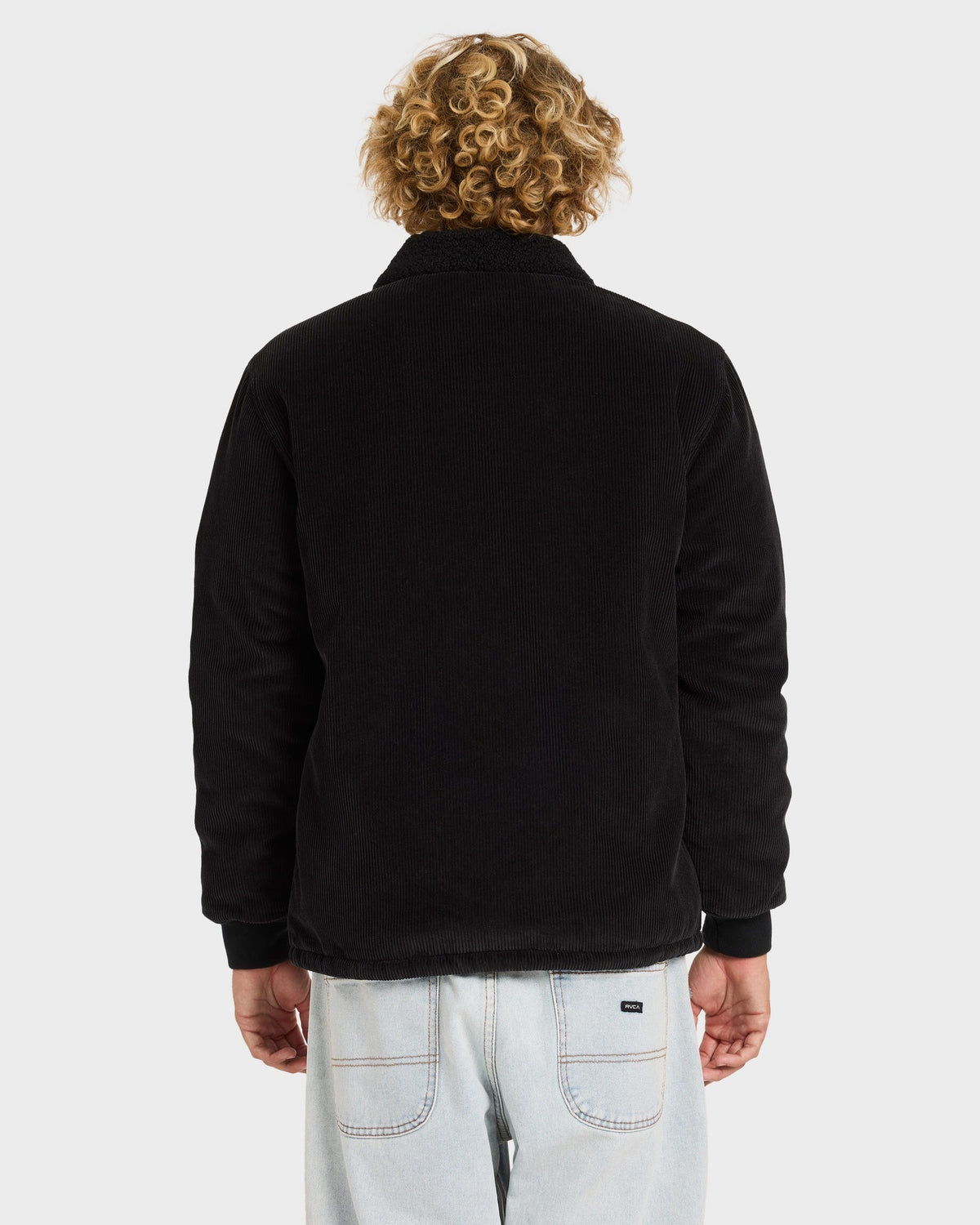 Mens Station Cord Casual Jacket Rvca Black - Image 2