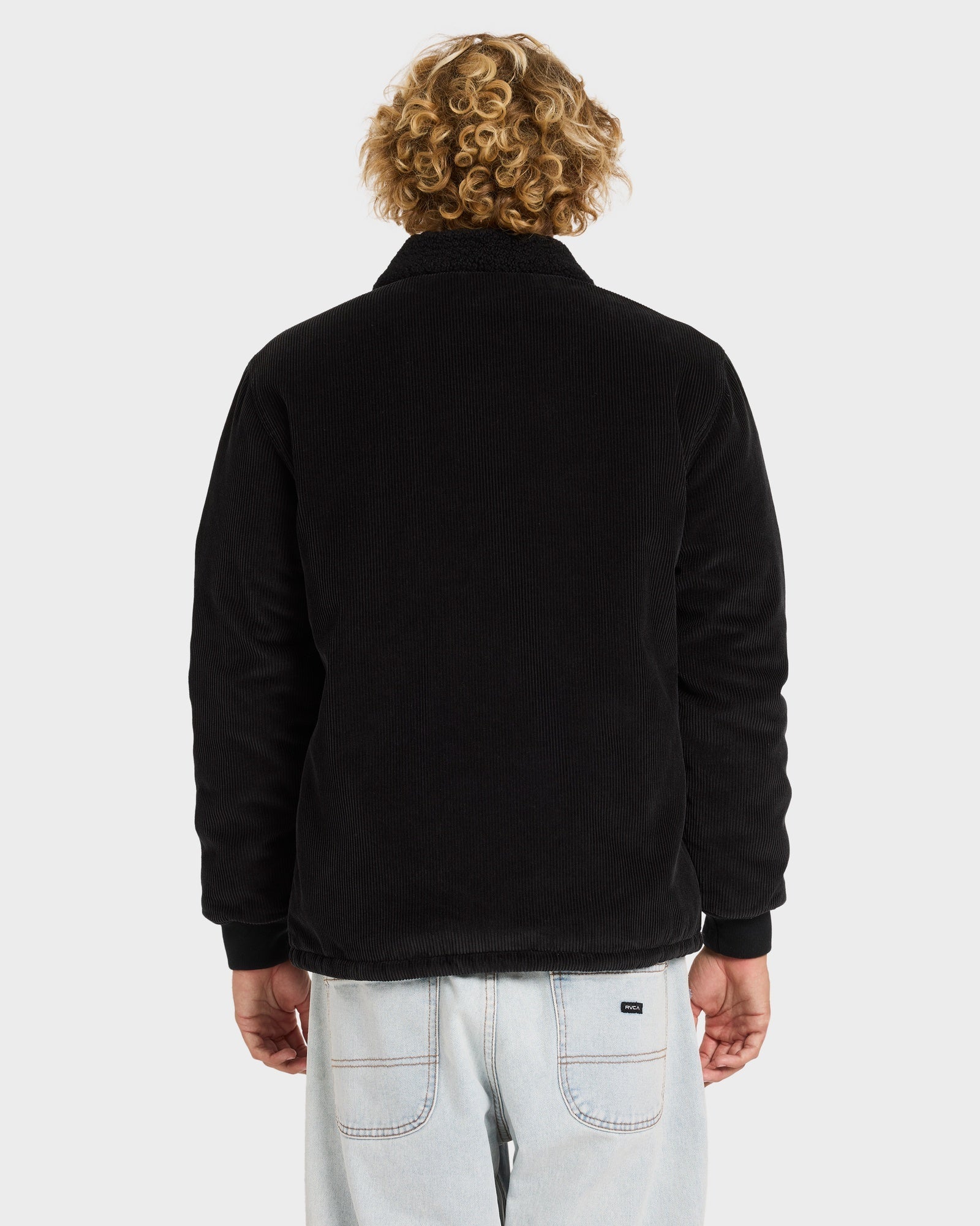 Mens Station Cord Casual Jacket Rvca Black - Image 2